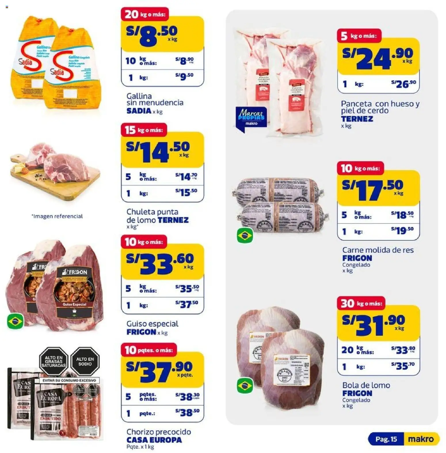 Catálogo Makro válido desde 24/09/2026 | Página: 15 | Productos: Carne, Cerdo, Carne molida, Embutido