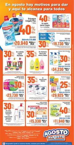Alkosto catálogo -  Vista previa de la revista de la tienda Alkosto valido desde el 22/08/2026 | Página: 12 | Productos: Avena, Ducha, Cepillo, Crema dental