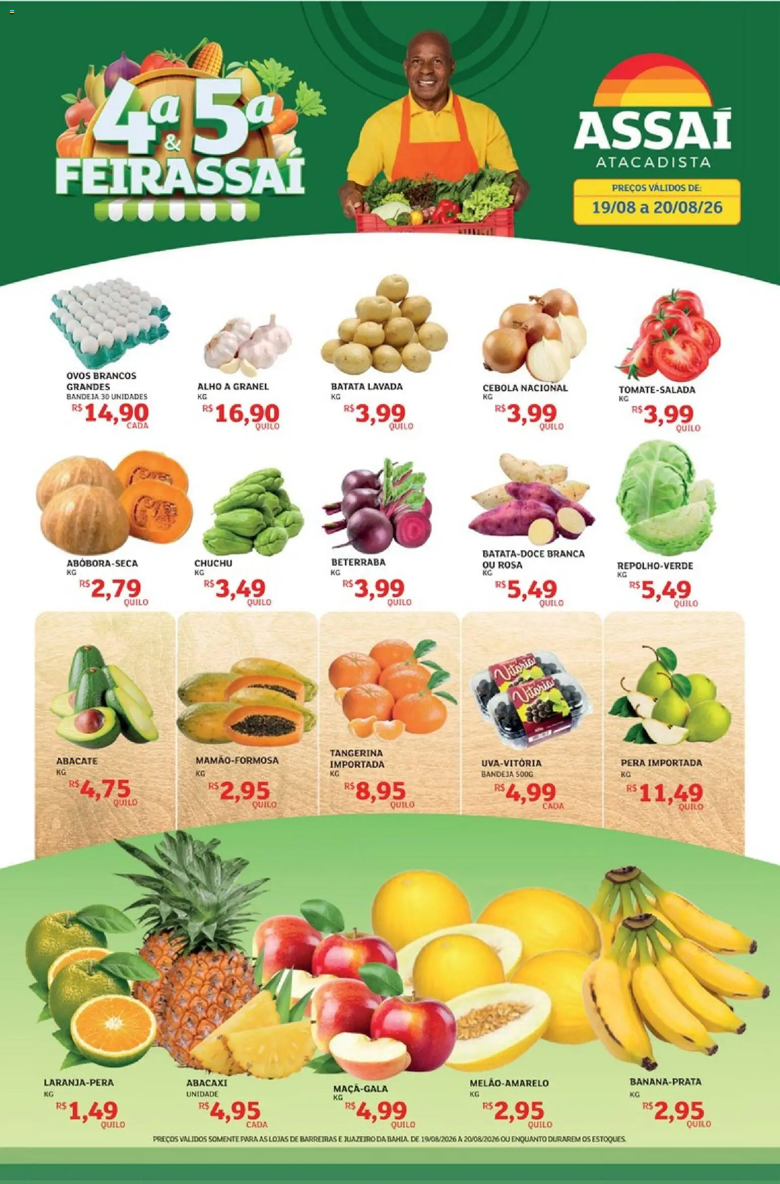 Assaí Atacadista Folheto - válido de 19/08/2026 | Página: 1 | Produtos: Abacate, Ovos, Abacaxi, Bandeja