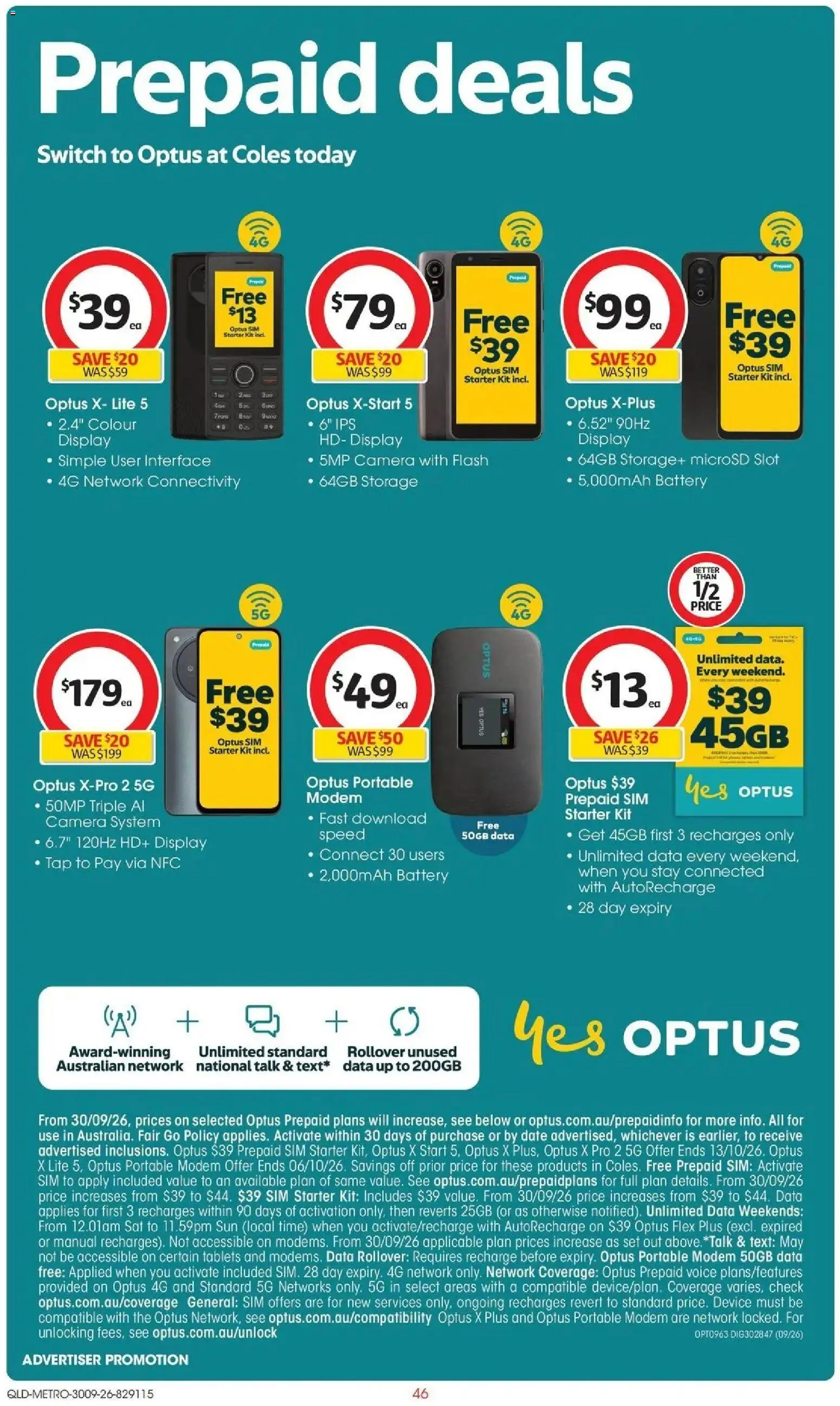 Coles catalogue - valid from 30/09/2026 | Page: 46 | Products: Battery, Tap, Camera, Modem