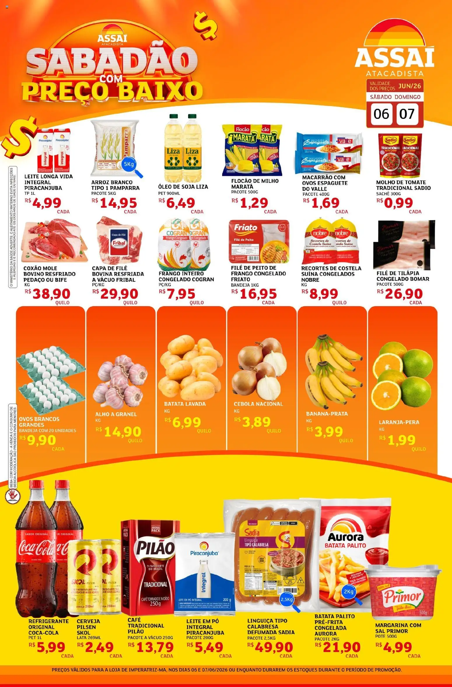 Assaí Atacadista Folheto - válido de 06.06.2026 | Página: 1 | Produtos: Molho de tomate, Friato, Batata, Sal