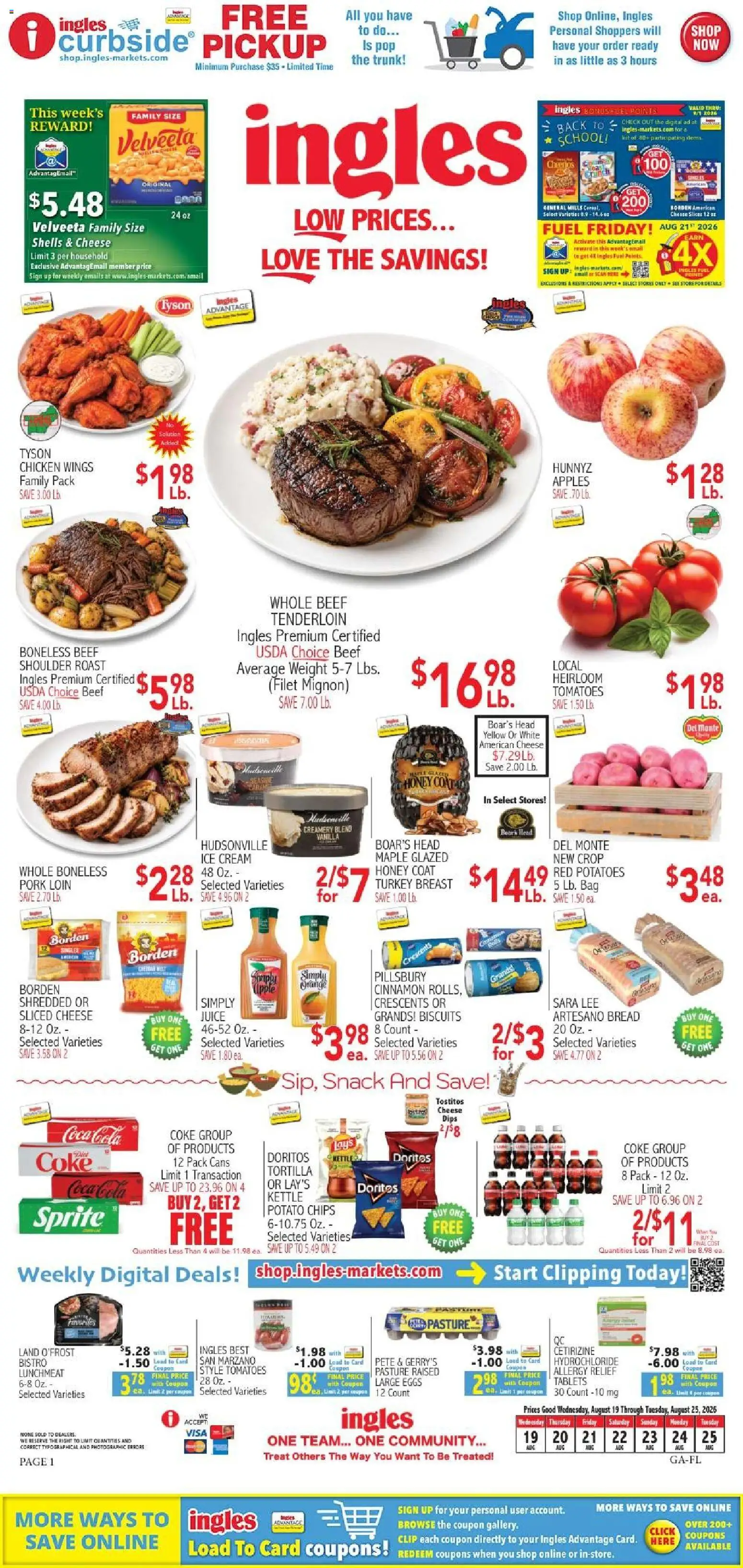 Ingles Weekly Ad - valid from 08/19/2026 | Page: 12 | Products: Turkey, Juice, Cream, Weight