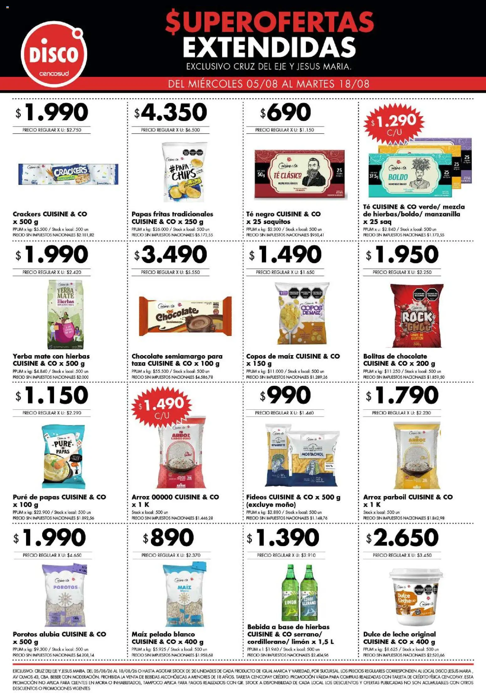 Disco - Superofertas extendidas - Cruz del Eje y Jesus Maria │ válido desde el 05/08/2026 | Página: 5 | Productos: Mate, Yerba, Taza, Arroz