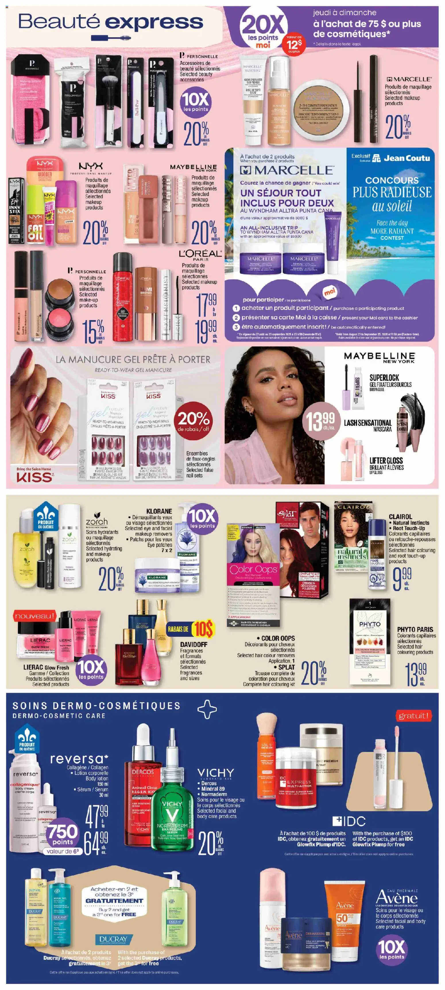 Jean Coutu flyer valid from Sep 3, 2026 | Page: 6 | Products: Cream, Powder, Mascara, Hair color