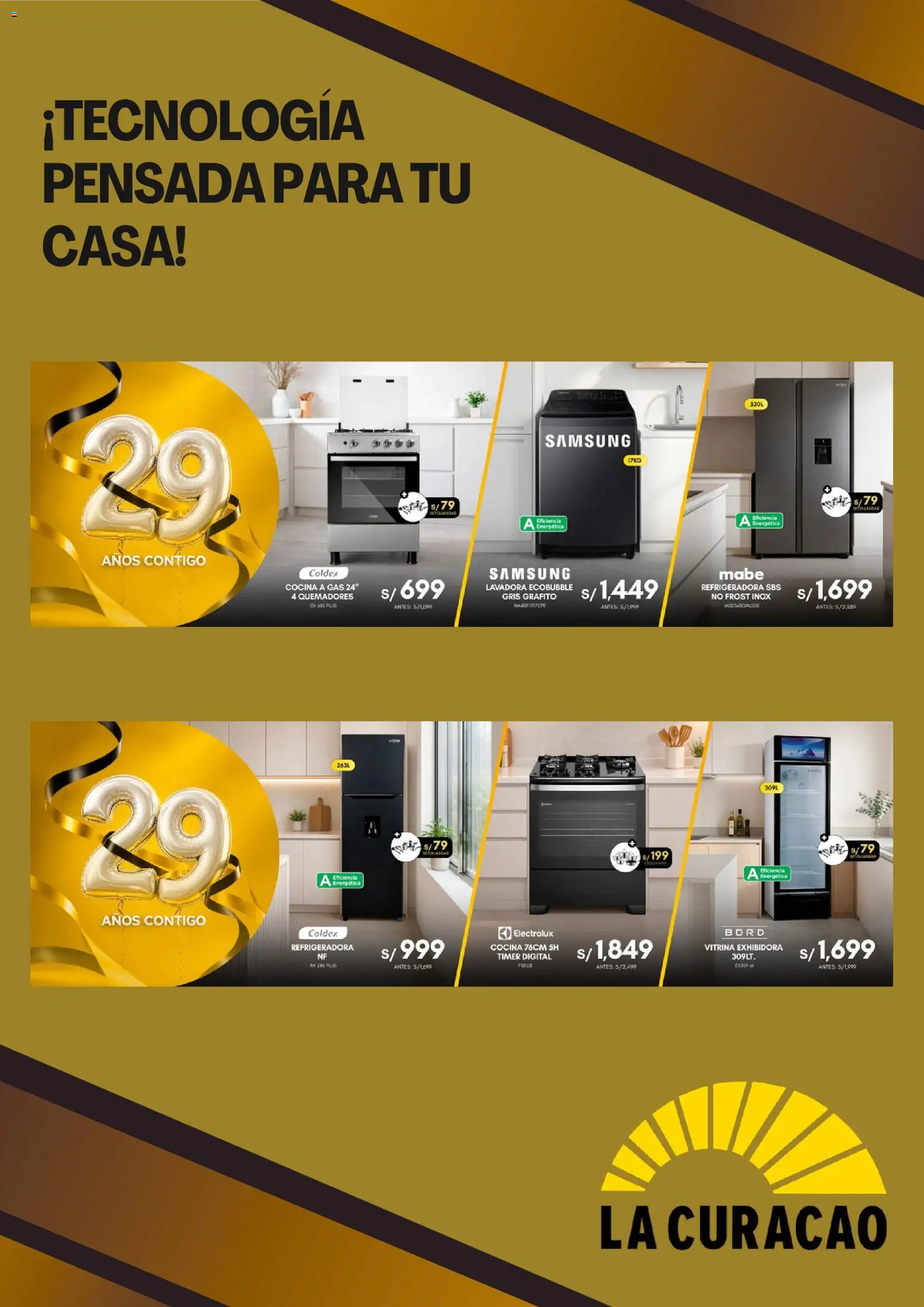 Catálogo La Curacao válido desde 14/09/2026 | Página: 3 | Productos: Lavadora, Cocina