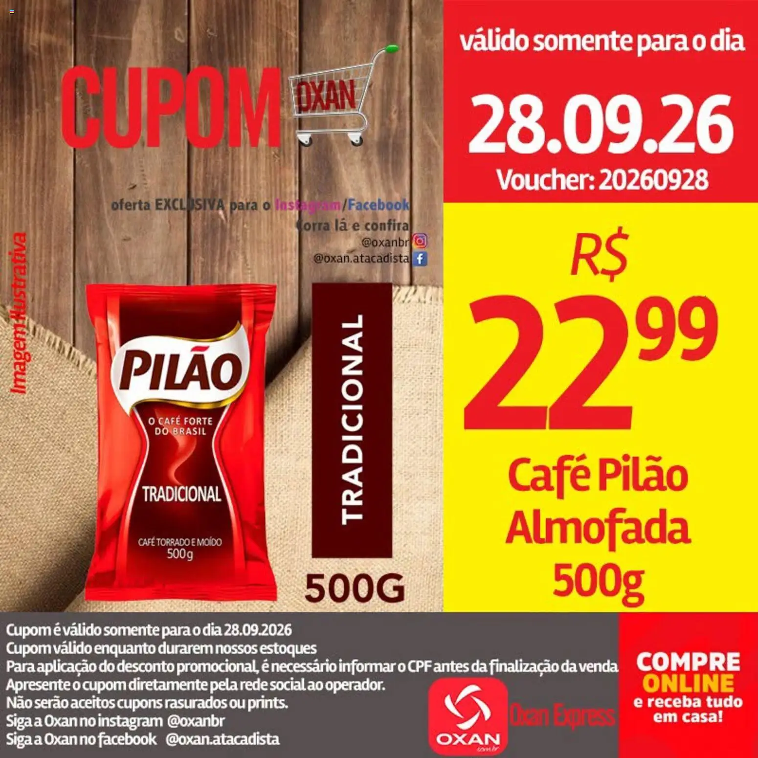 Oxan Atacadista Folheto - válido de 28/09/2026 | Página: 6 | Produtos: Almofada, Café, Café pilão