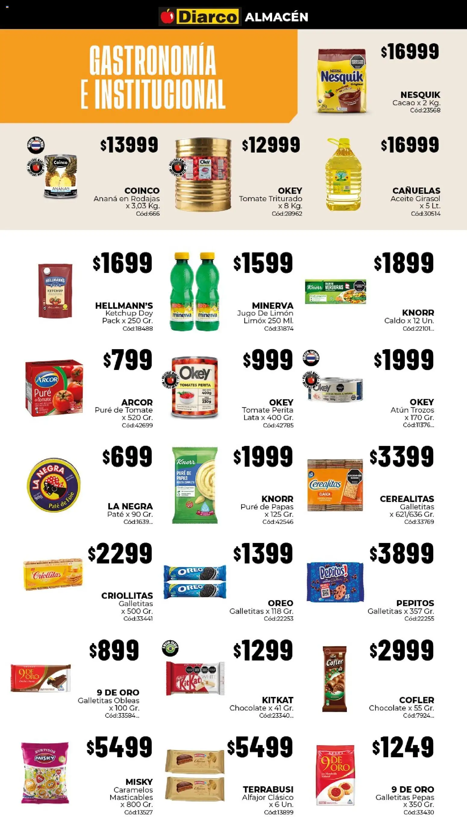 Diarco - Ofertas en Tierra del Fuego │ válido desde el 14/09/2026 | Página: 3 | Productos: Jugo de limón, Chocolate, Jugo, Tomates