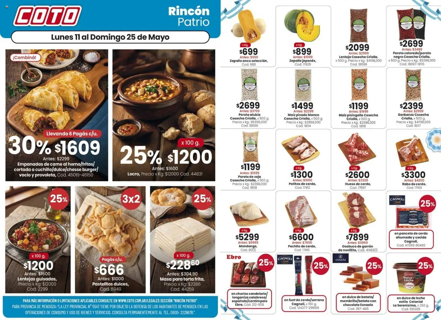 Coto - Rincon Patrio │ válido desde el 10.05.2026 | Página: 1 | Productos: Torta, Leche, Chorizo, Cerdo