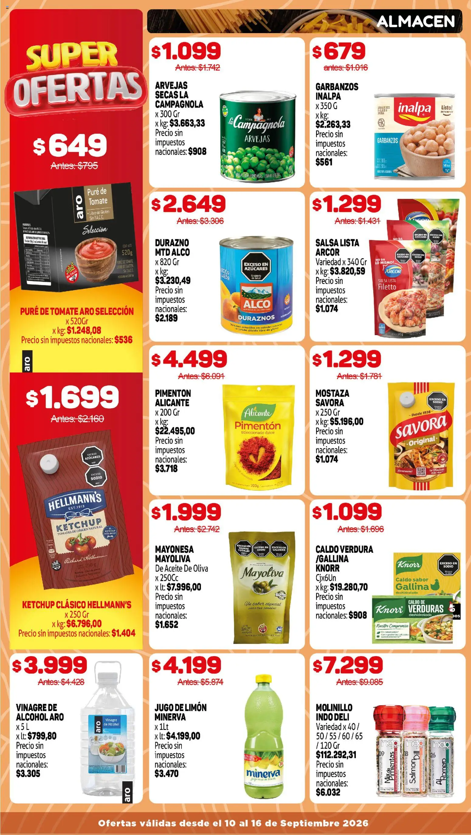 Makro Ofertas │ válido desde el 10/09/2026 | Página: 6 | Productos: Ketchup, Mostaza, Tomate, Pure de Tomate