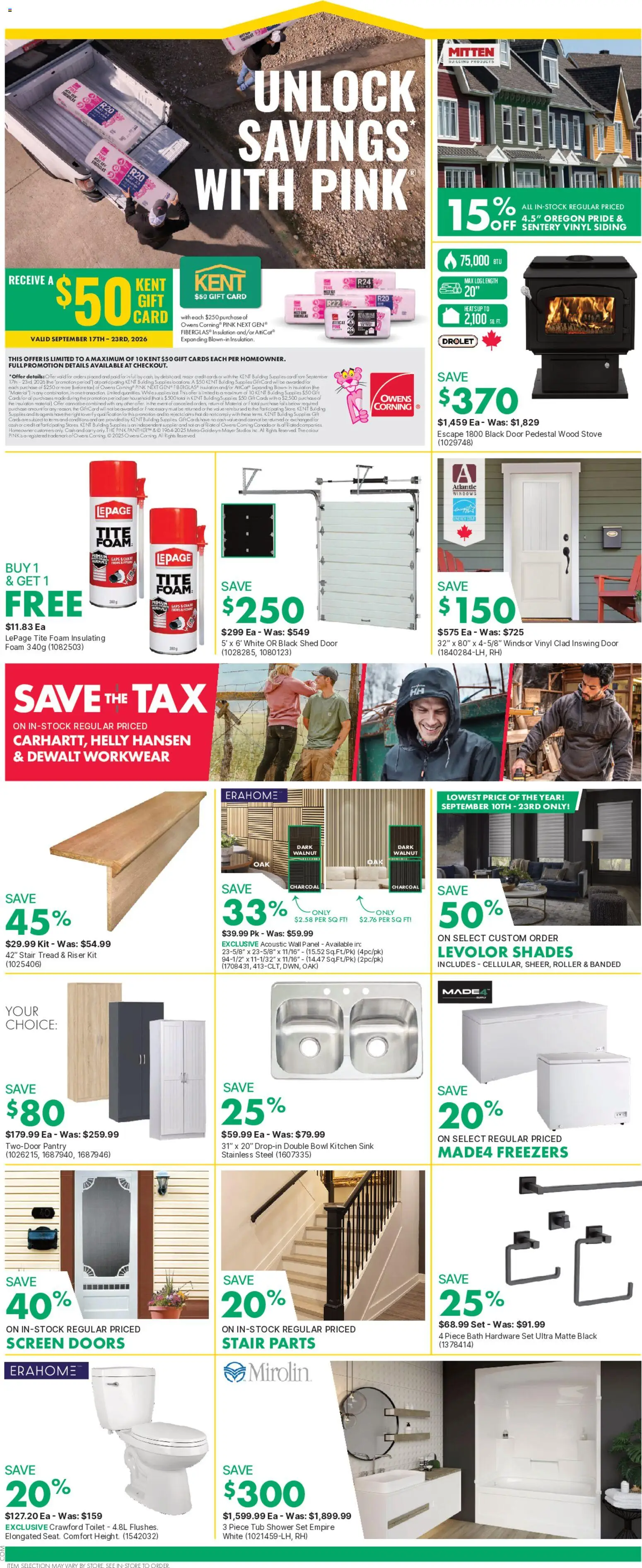 Kent flyer valid from Sep 17, 2026 | Page: 2 | Products: Stove, Shower, Charcoal, Door