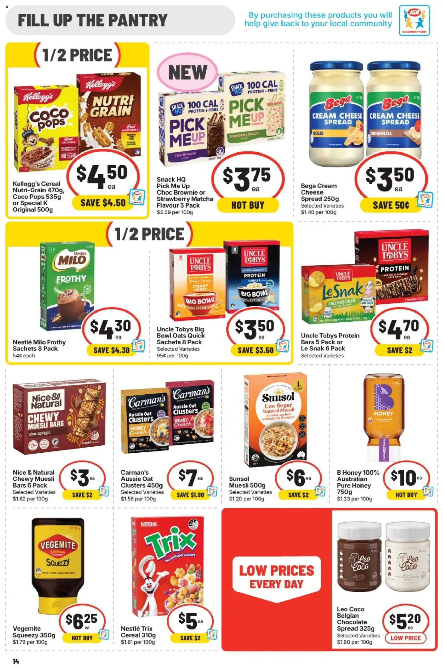 IGA catalogue - valid from 17.06.2026 | Page: 14 | Products: Cheese, Potatoes, Oats, Vegemite