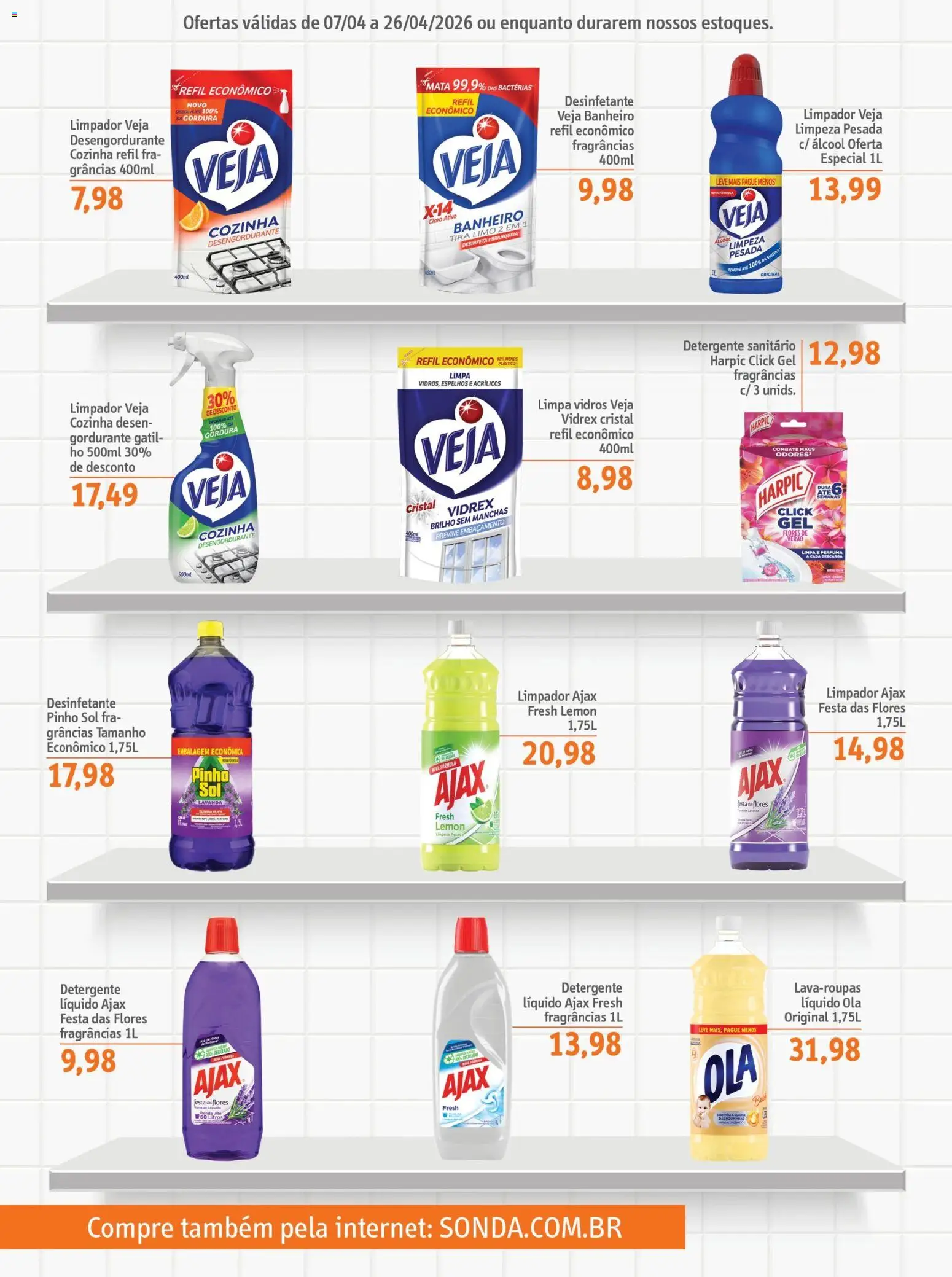 Sonda Folheto - válido de 07.04.2026 | Página: 4 | Produtos: Cloro, Desengordurante, Descarga, Desinfetante