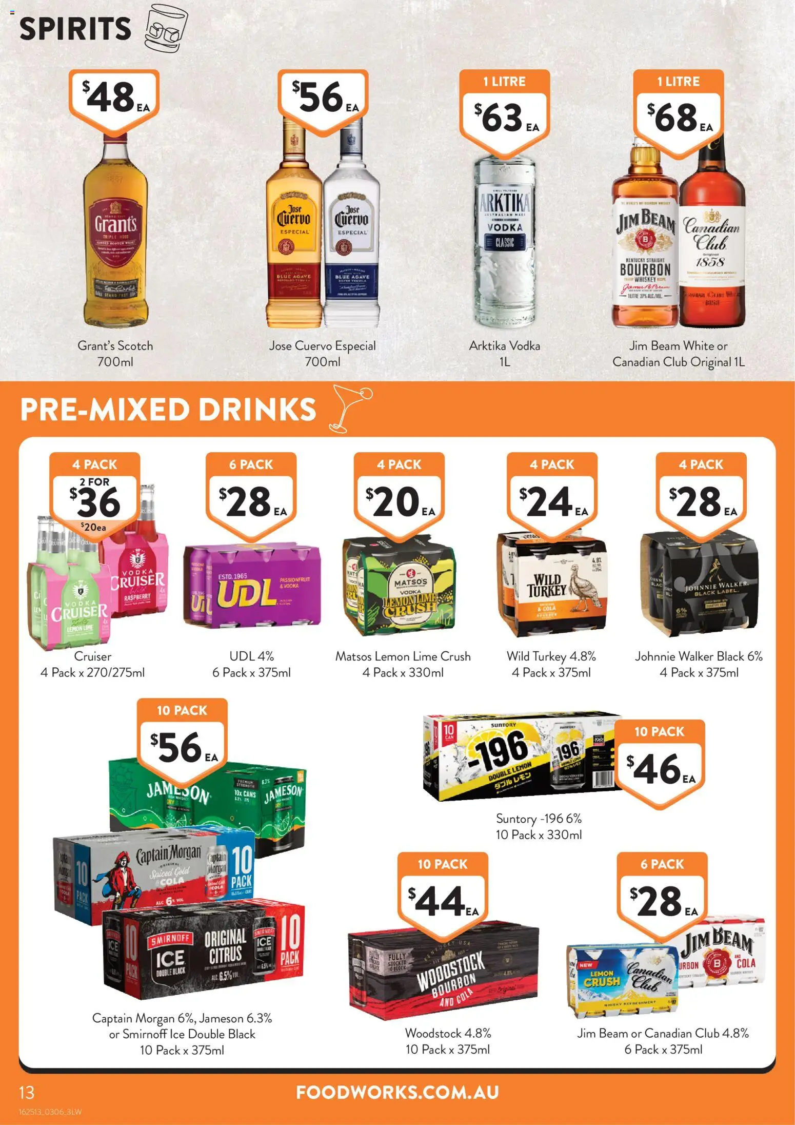Foodworks catalogue - valid from 03.06.2026 | Page: 13 | Products: Passionfruit, Vodka, Whiskey, Lemon