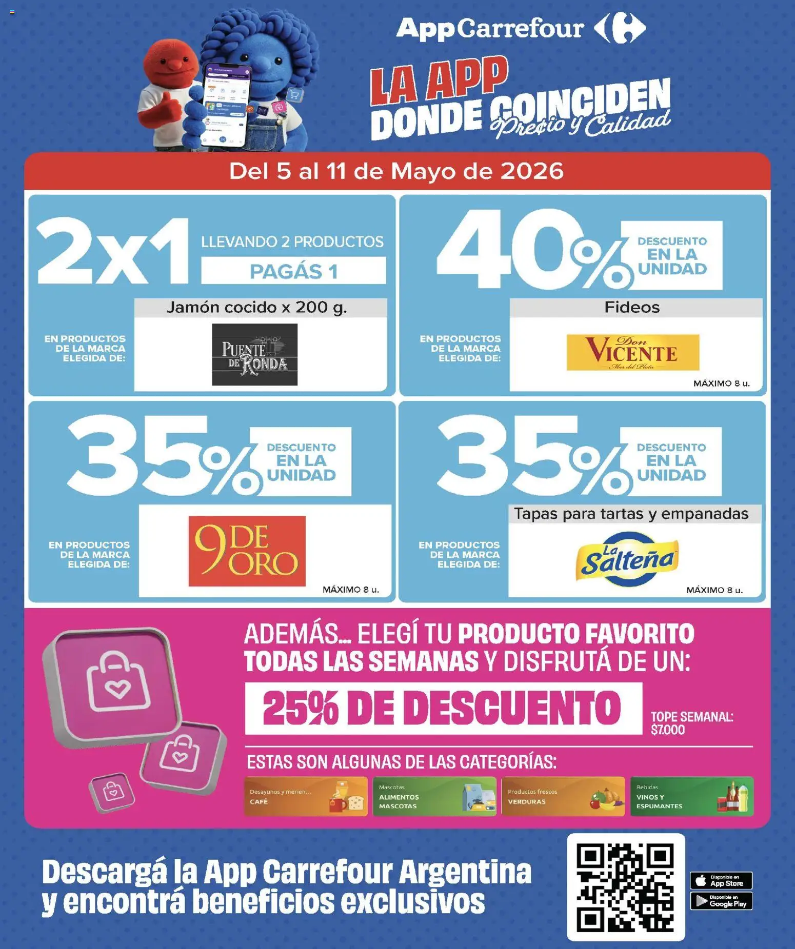 Carrefour Market catálogo │ válido desde el 05.05.2026 | Página: 2 | Productos: Jamón cocido, Café, Jamón, Fideos