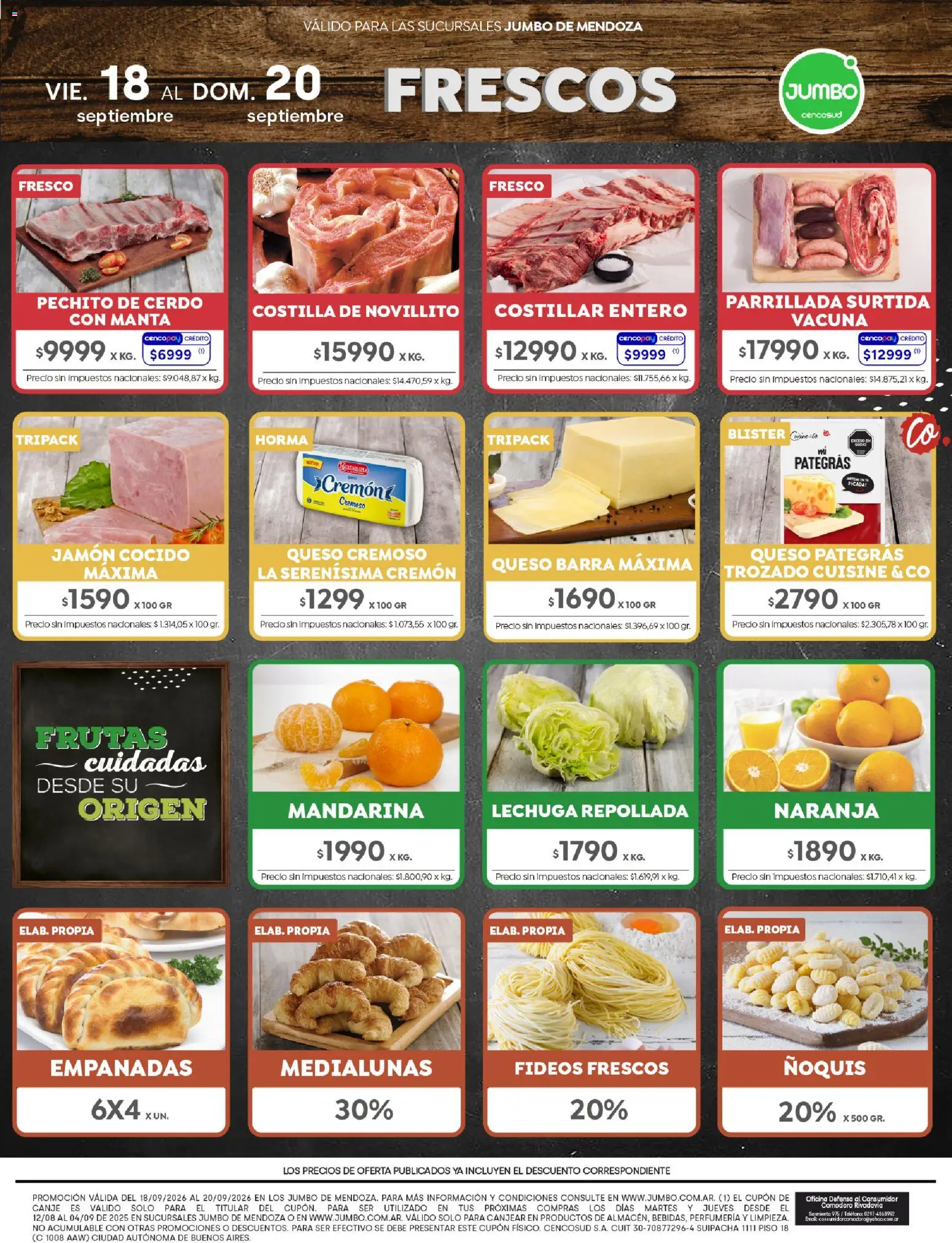 Jumbo - Ofertas | Mendoza │ válido desde el 18/09/2026 | Página: 9 | Productos: Teléfono, Lechuga, Queso, Fideos