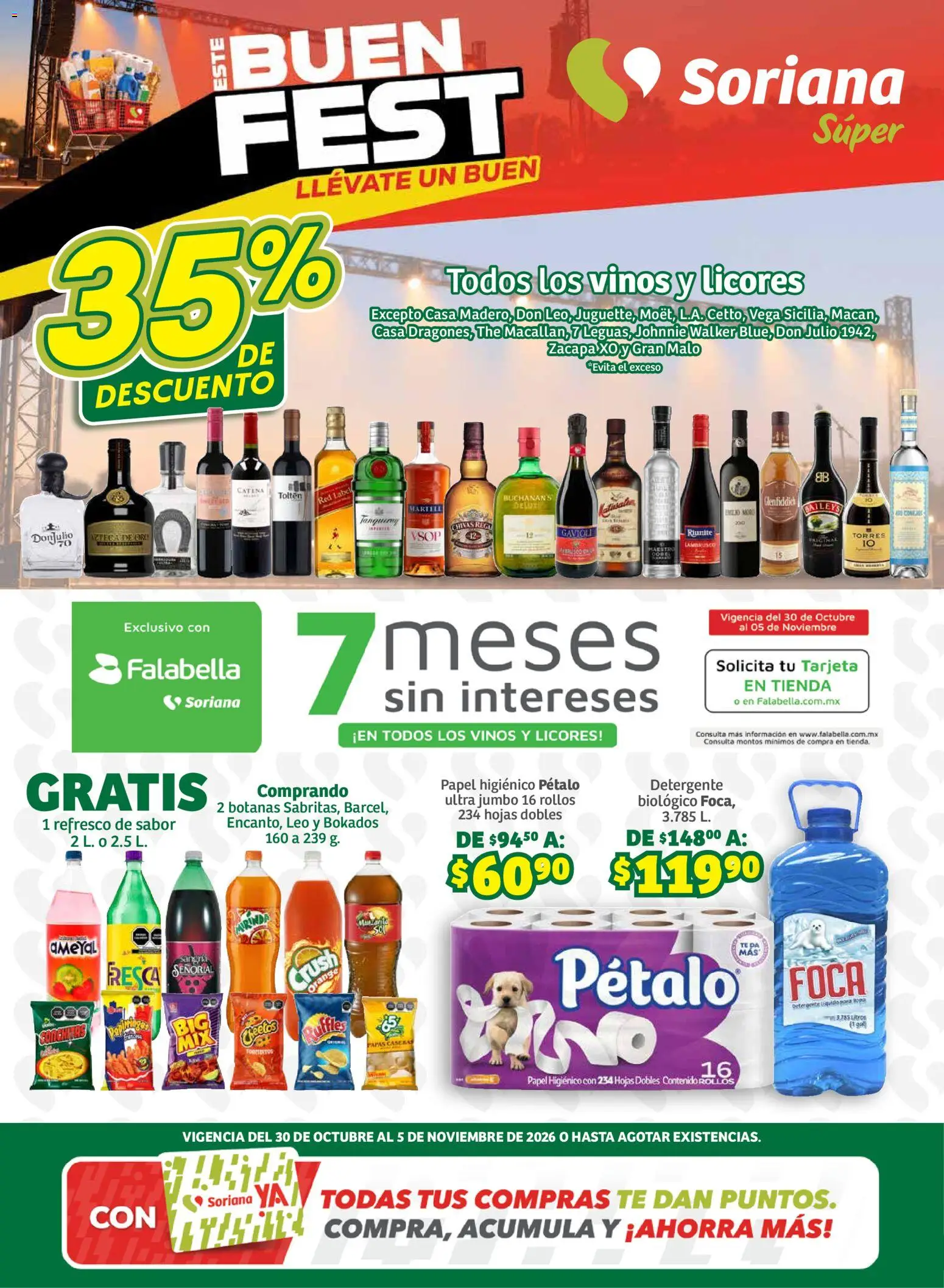 Nuevas ofertas de Soriana válidas en toda la República Mexicana desde el 30/10/2026. ¡Encuentra las mejores ofertas en Soriana Buen Fest Súper! | Página: 1