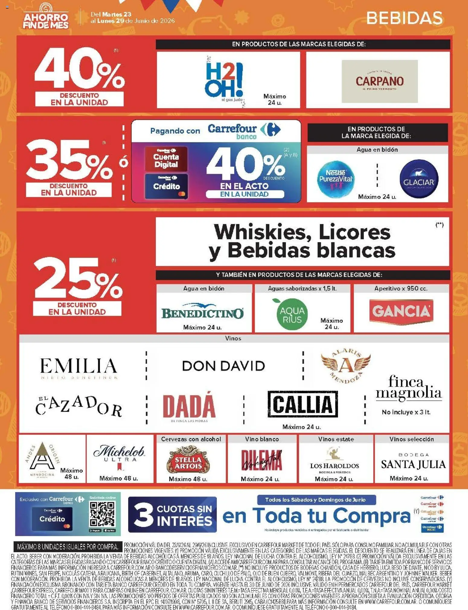 Carrefour Market catálogo │ válido desde el 23/06/2026 | Página: 14 | Productos: Teléfono, Cuchillo, Bidón, Vino