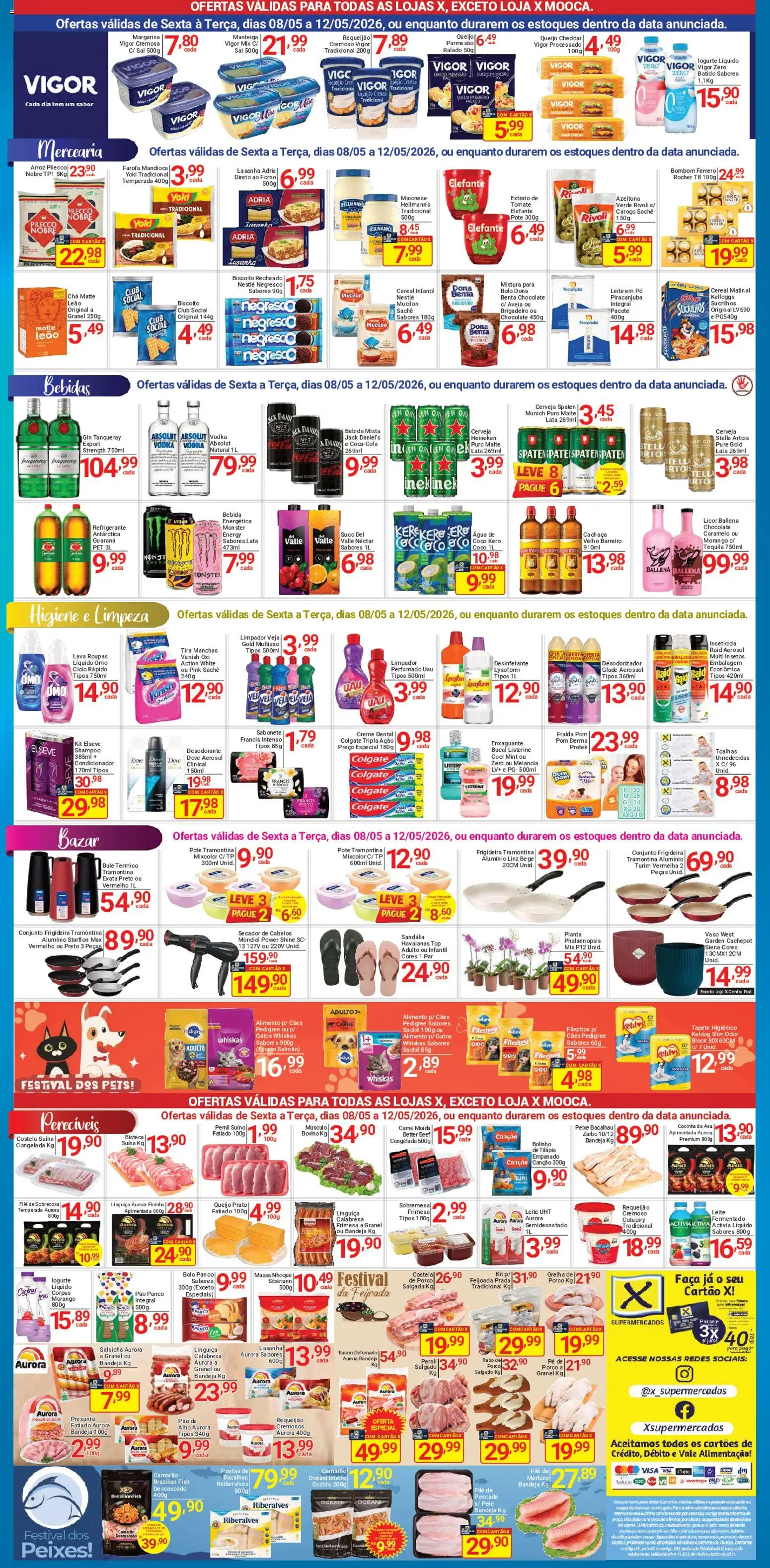 X Supermercados Folheto - válido de 08.05.2026 | Página: 2 | Produtos: Linguiça, Parmesão, Catupiry, Heineken