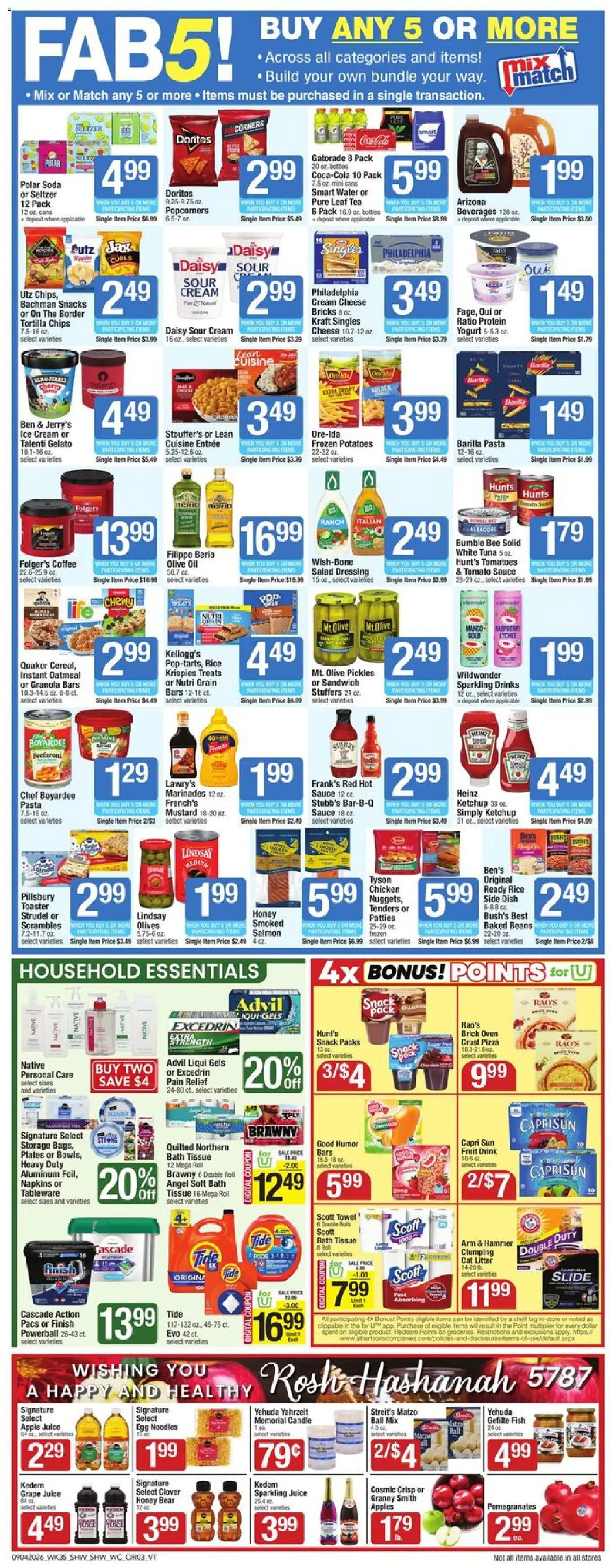 Shaw's Weekly Ad - VT - valid from 09/04/2026 | Page: 3 | Products: Cream cheese, Honey, Juice, Ketchup