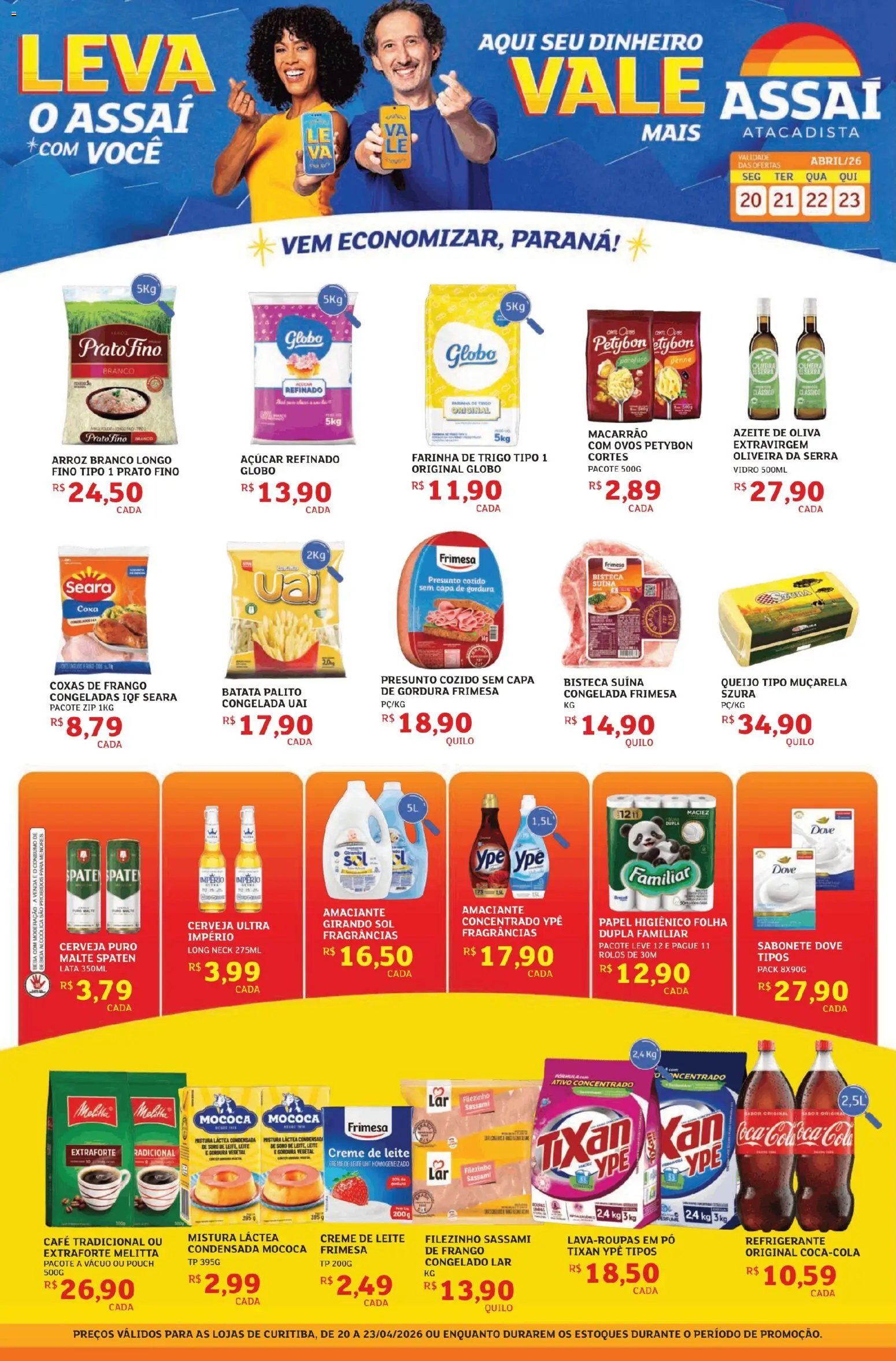 Assaí Atacadista Folheto - válido de 20.04.2026 | Página: 1 | Produtos: Pó, Girando sol, Queijo, Dove