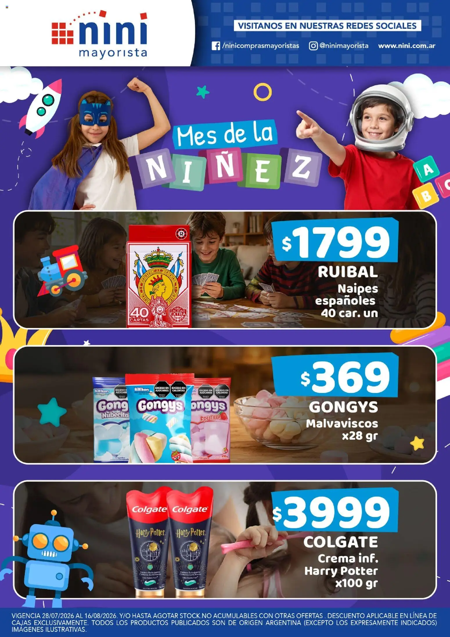 NINI Mayorista Mes de la niňez │ válido desde el 28/07/2026 | Página: 1 | Productos: Frutilla, Crema