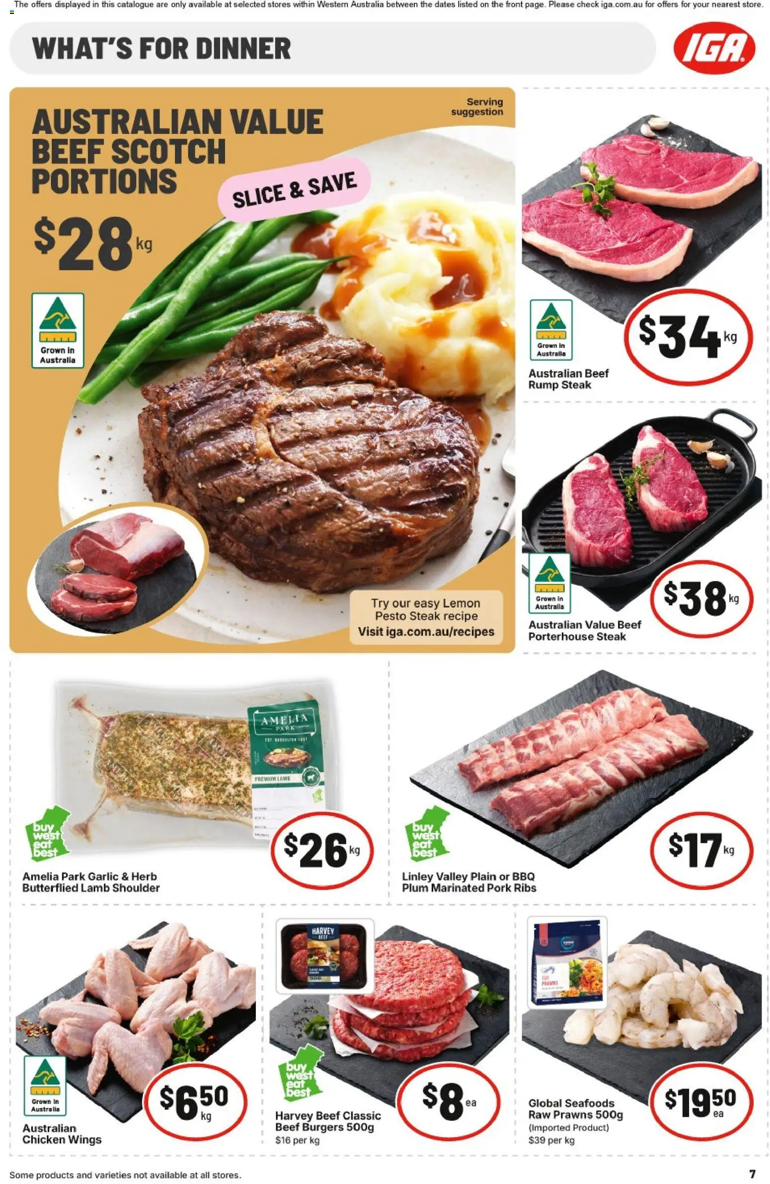IGA catalogue - valid from 08/07/2026 | Page: 7 | Products: Chicken, Lamb, Prawns, Steak