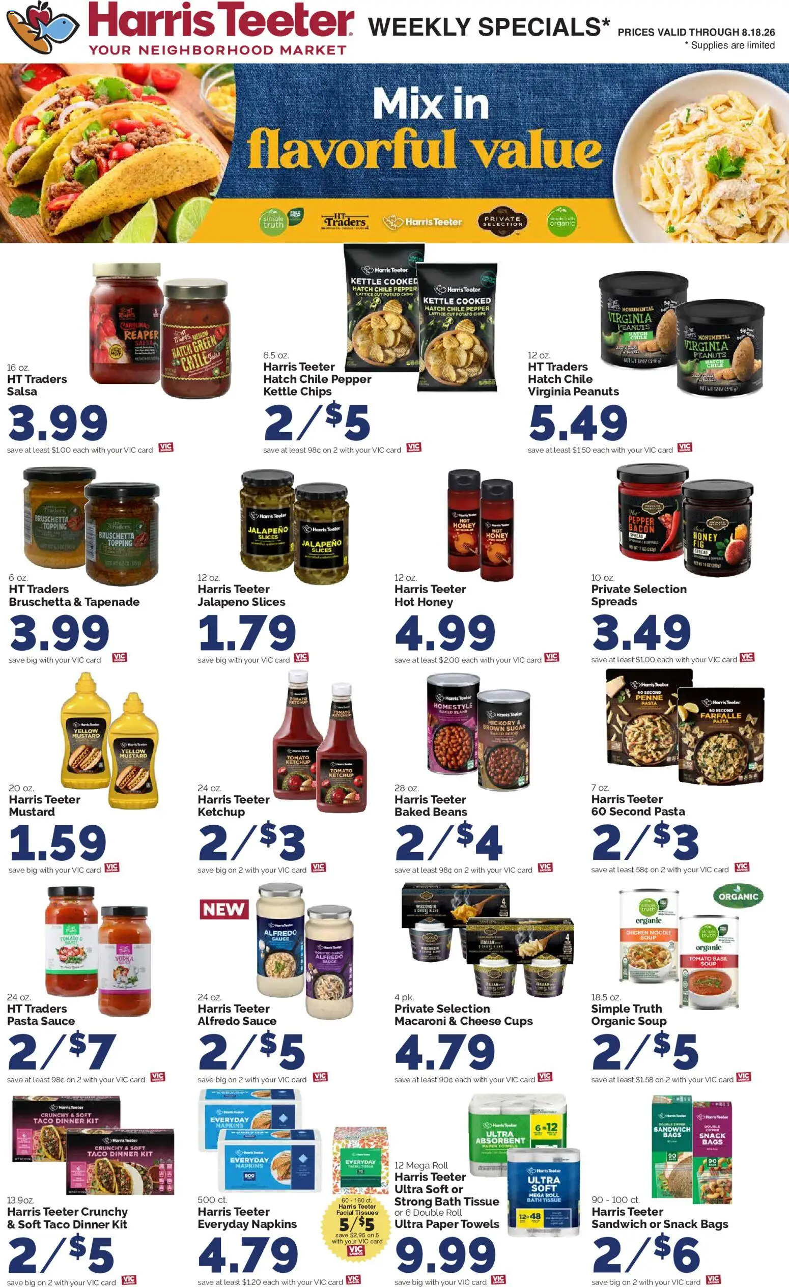Harris Teeter Weekly Ad - valid from 08/12/2026 | Page: 12 | Products: Spread, Honey, Cheese, Chips