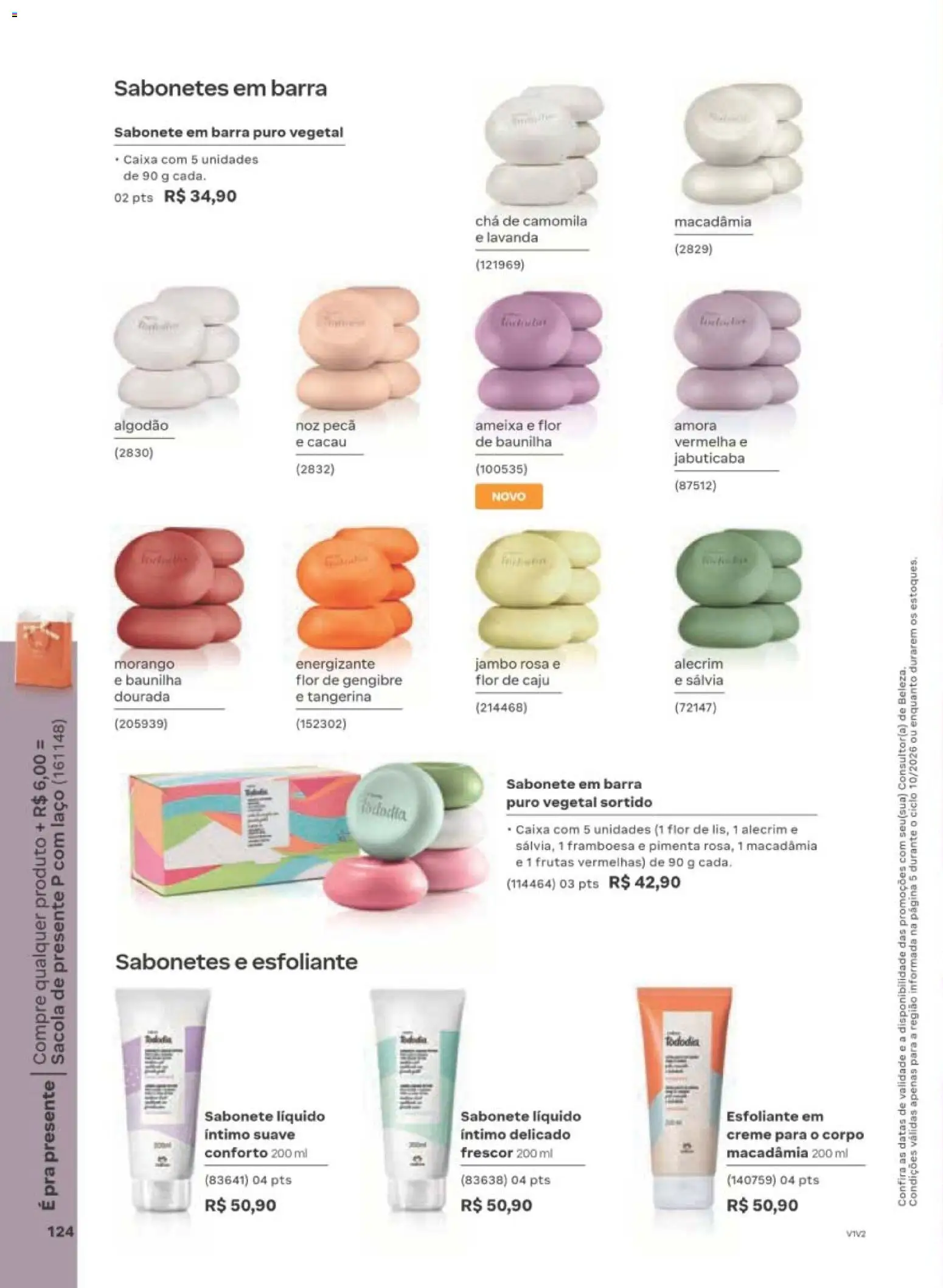 Natura Folheto - válido de 22/06/2026 | Página: 124 | Produtos: Gengibre, Caixa, Sabonete, Algodão