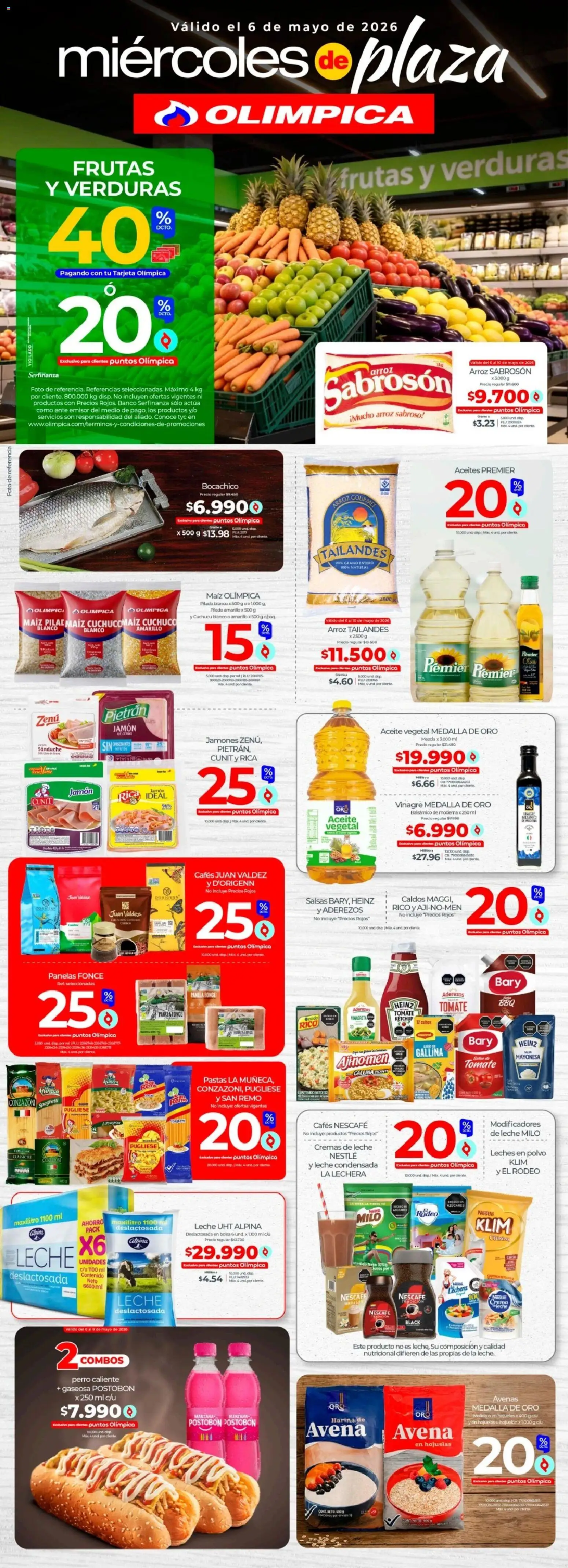 Olímpica revista - valida desde el 06.05.2026 | Página: 1 | Productos: Gaseosa, Bolsa, Zuecos, Panela