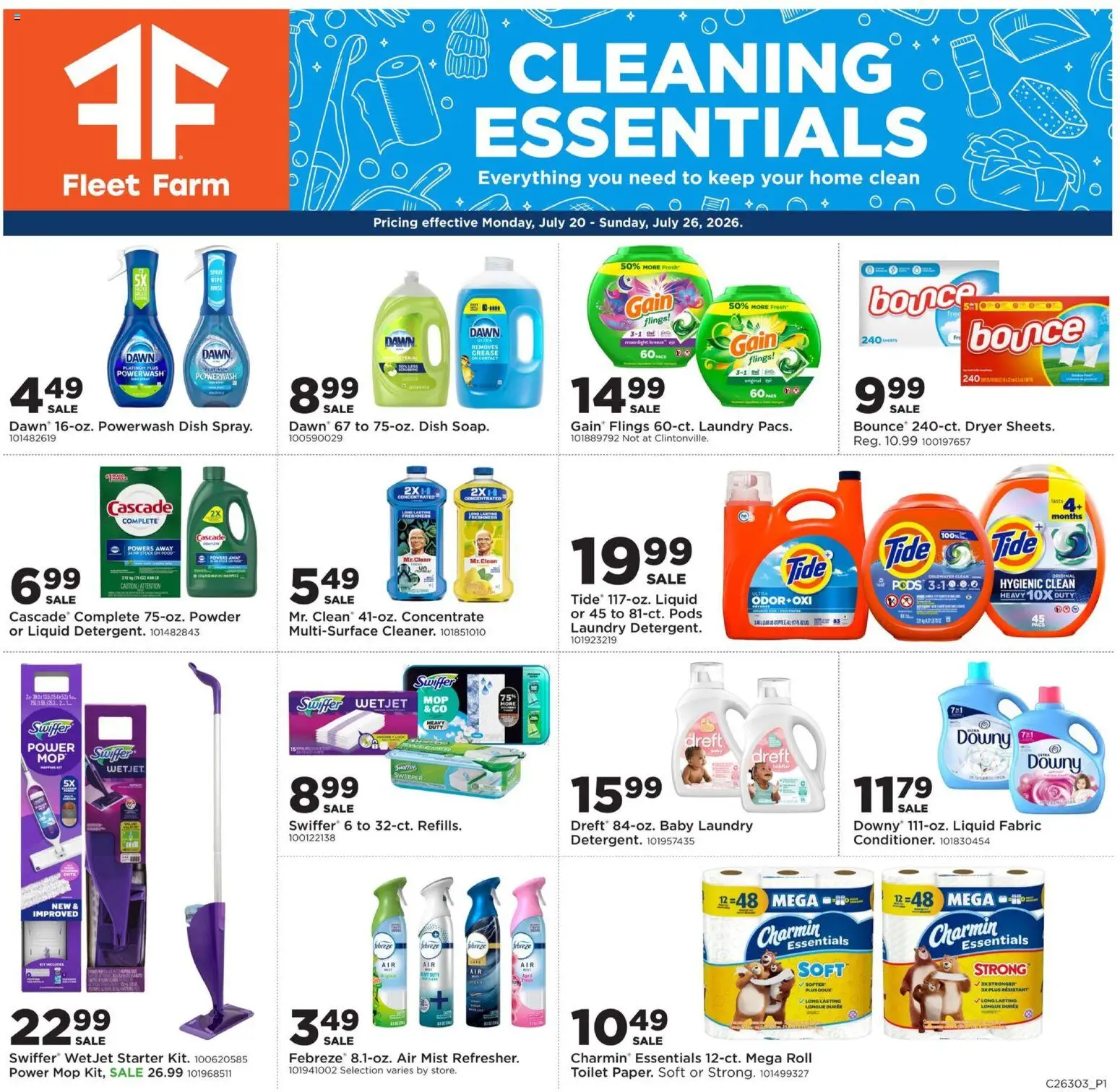 Mills Fleet Farm Home & Cleaning - valid from 07/20/2026 | Page: 1 | Products: Powder, Starter, Dryer