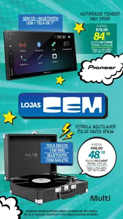 Lojas Cem - Ofertas atuais - Pré-Visualização do folheto da loja Lojas Cem, válido de 01/08/2026 | Página: 53 | Produtos: Vitrola, Telefone, Rádio, USB