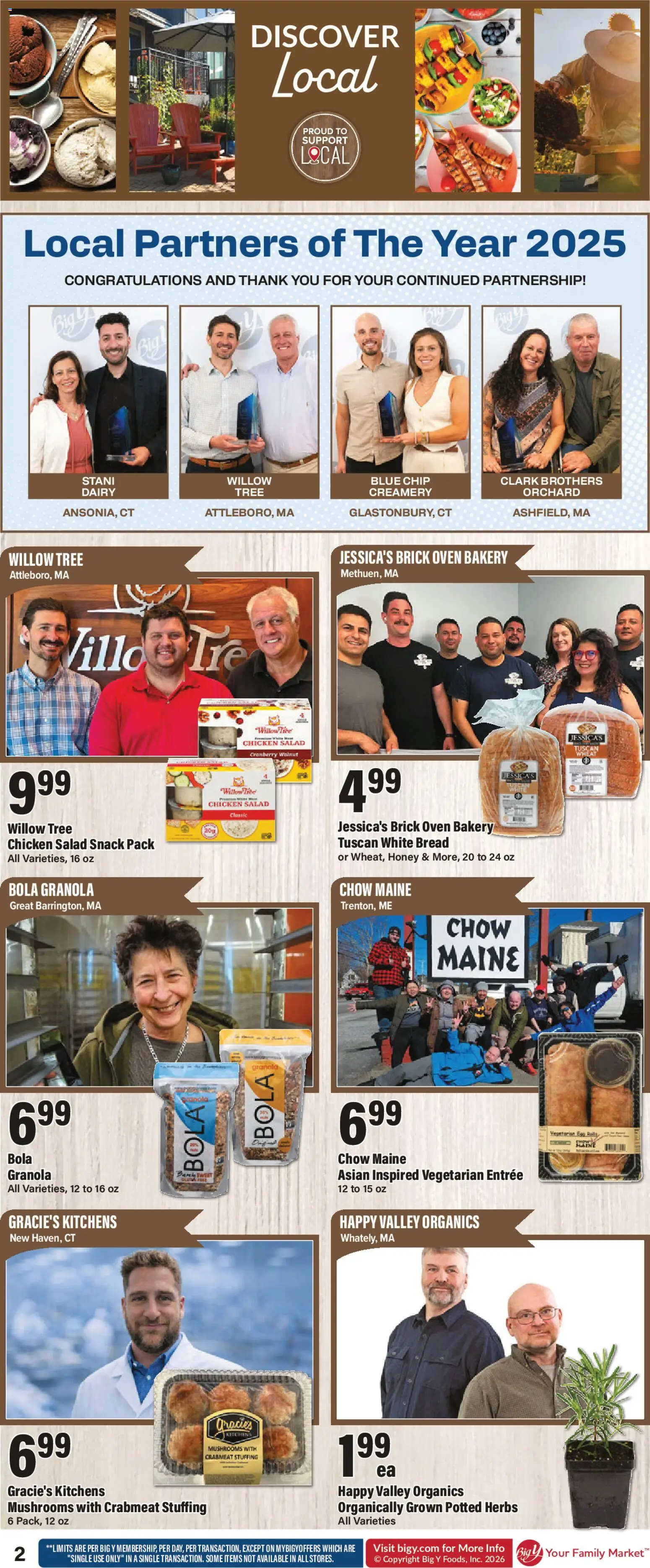 Big Y Weekly Ad - valid from 07.05.2026 | Page: 3 | Products: Bakery, Mushrooms, Bread, Salad