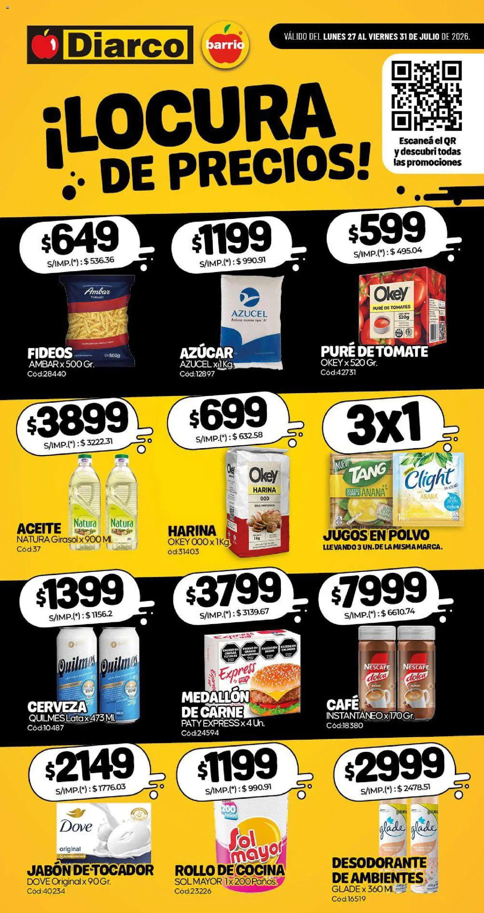 Diarco - Especial Locura De Precios │ válido desde el 27/07/2026 | Página: 1