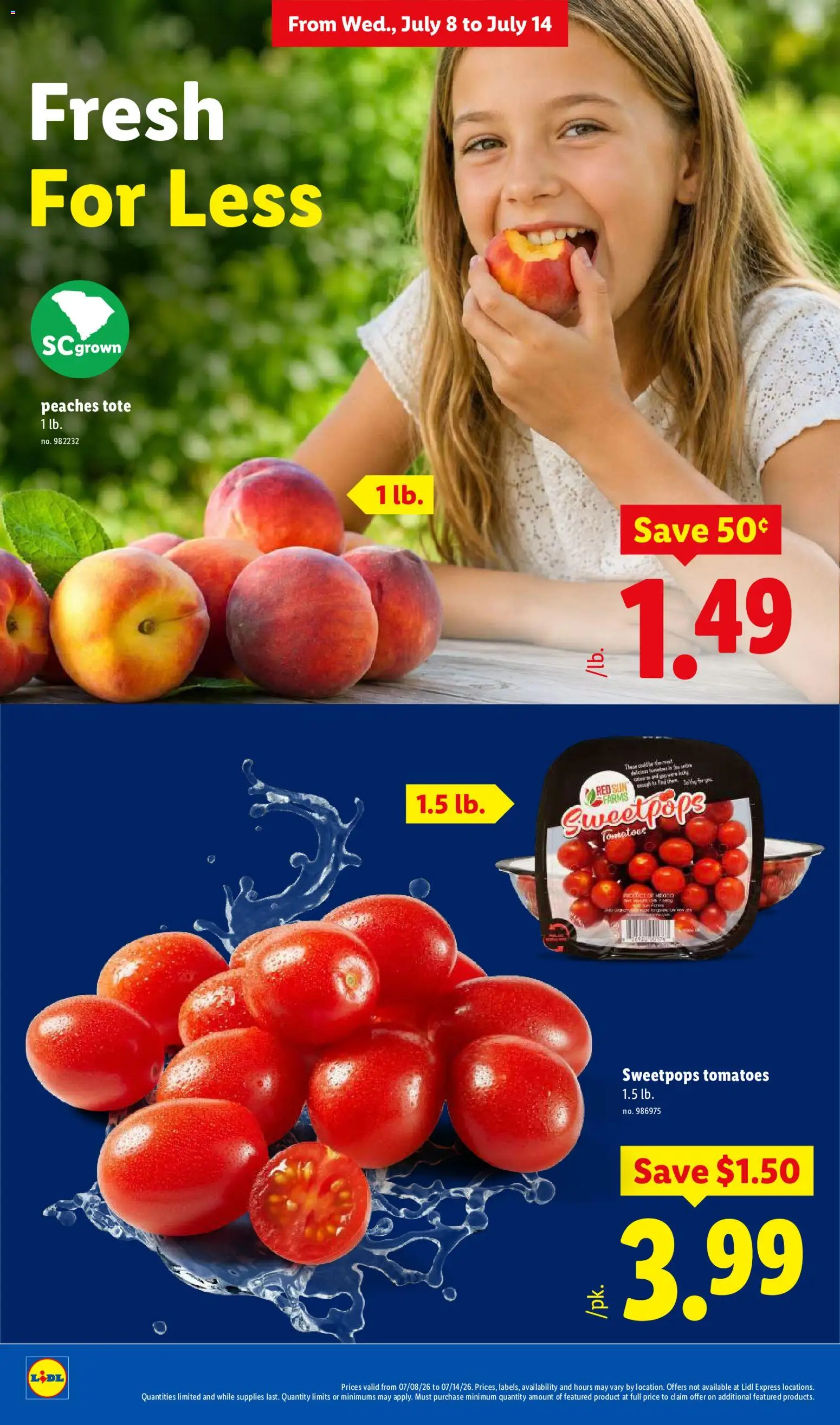 Lidl Weekly Ad - valid from 07/08/2026 | Page: 12 | Products: Peaches, Tomatoes