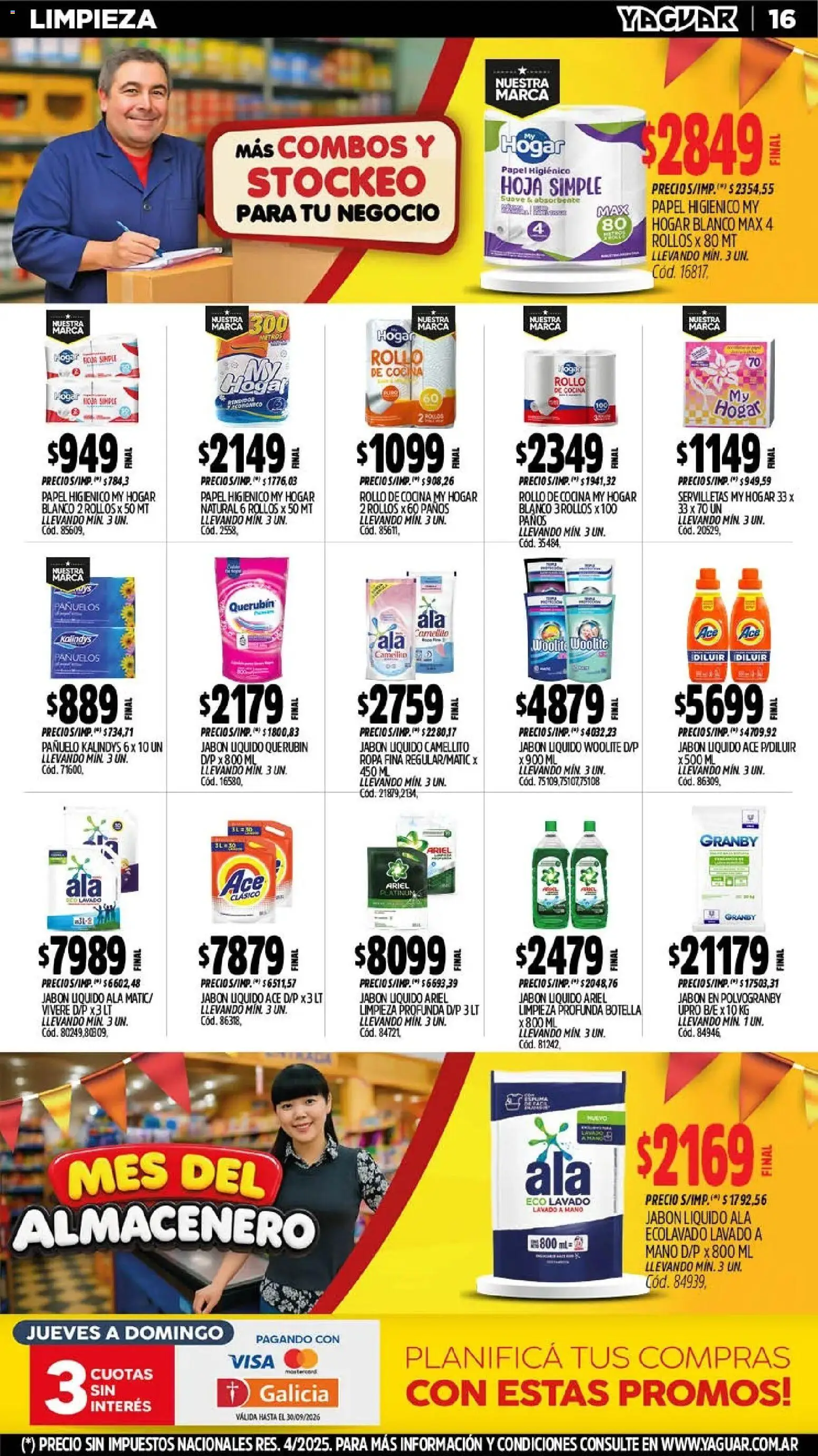 Yaguar - Oferta Semanal Jujuy │ válido desde el 21/09/2026 | Página: 15 | Productos: Papel higiénico, Cocina, Servilletas, Ropa