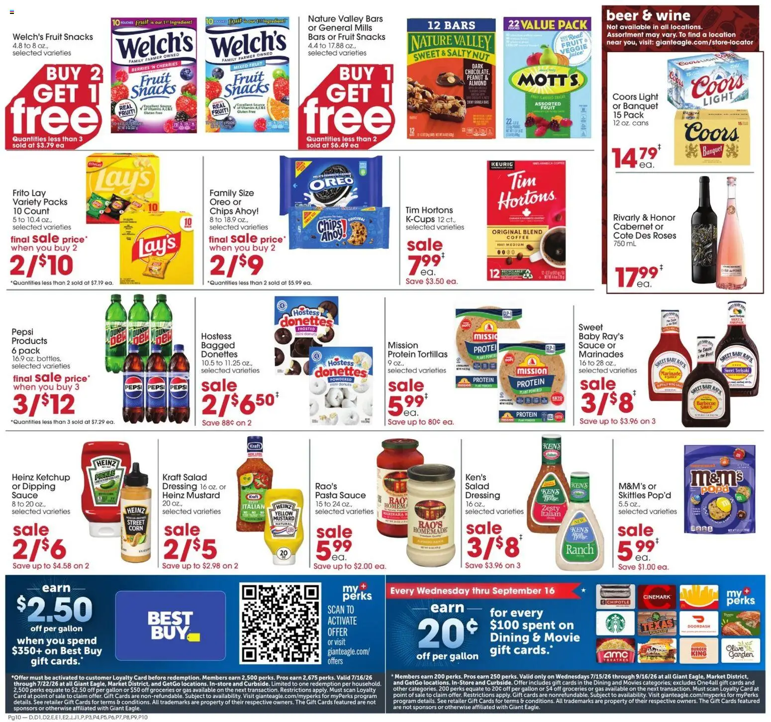 Giant Eagle Weekly Ad - valid from 07/16/2026 | Page: 10 | Products: Coffee, Beer, Salad, Sauce