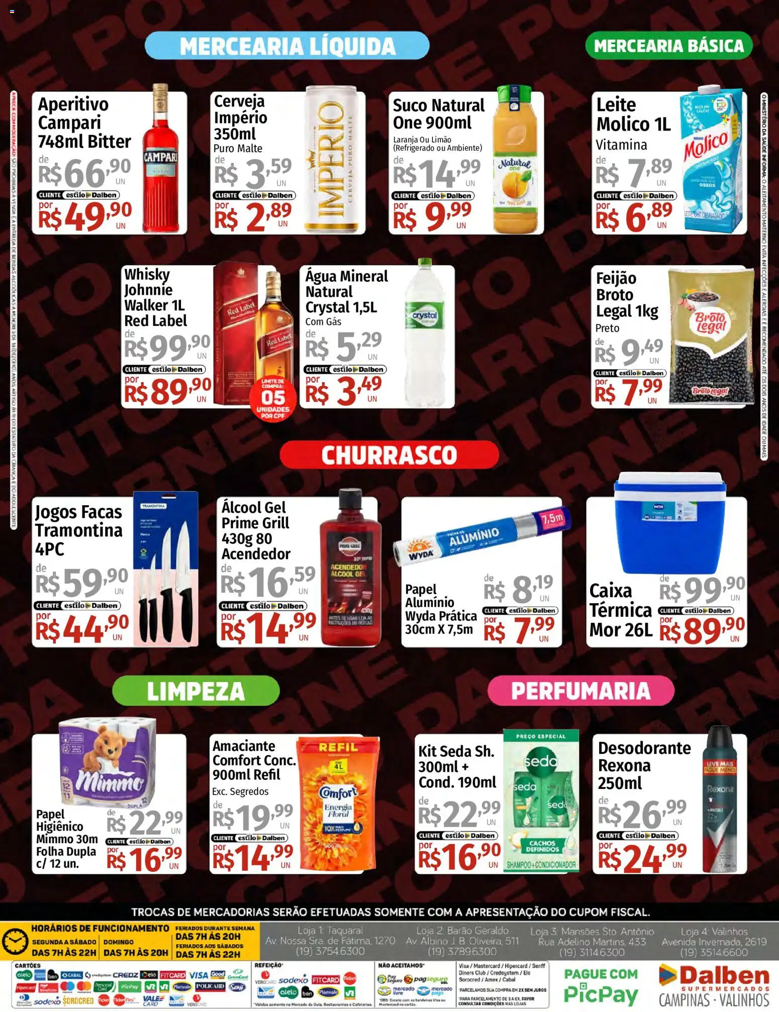 Supermercado Dalben Folheto - válido de 15/07/2026 | Página: 4 | Produtos: Desodorante, Caixa, Cerveja, Amaciante