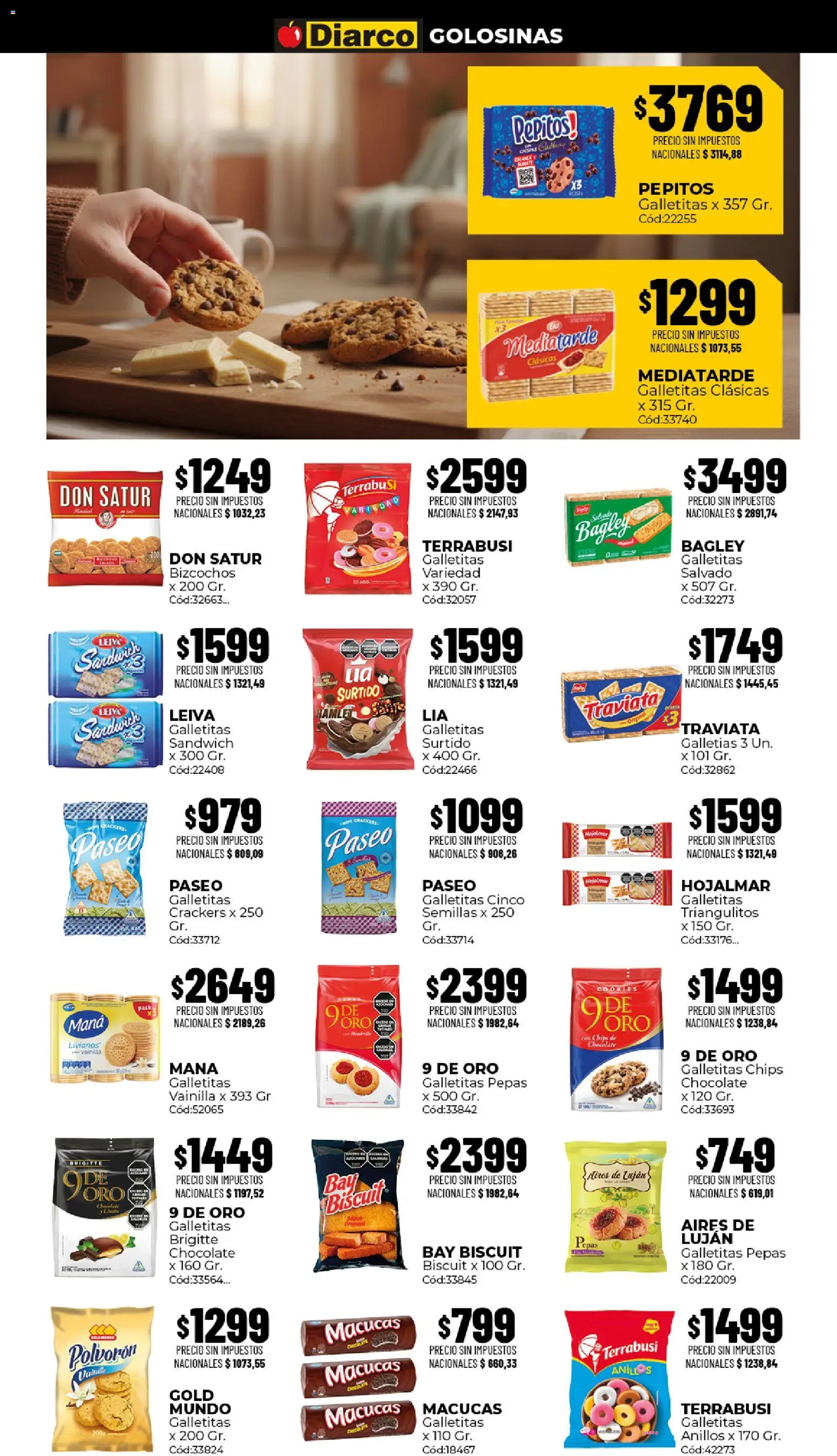 Diarco - Ofertas Interior │ válido desde el 03/08/2026 | Página: 5 | Productos: Galletitas, Semillas, Chocolate, Bizcochos