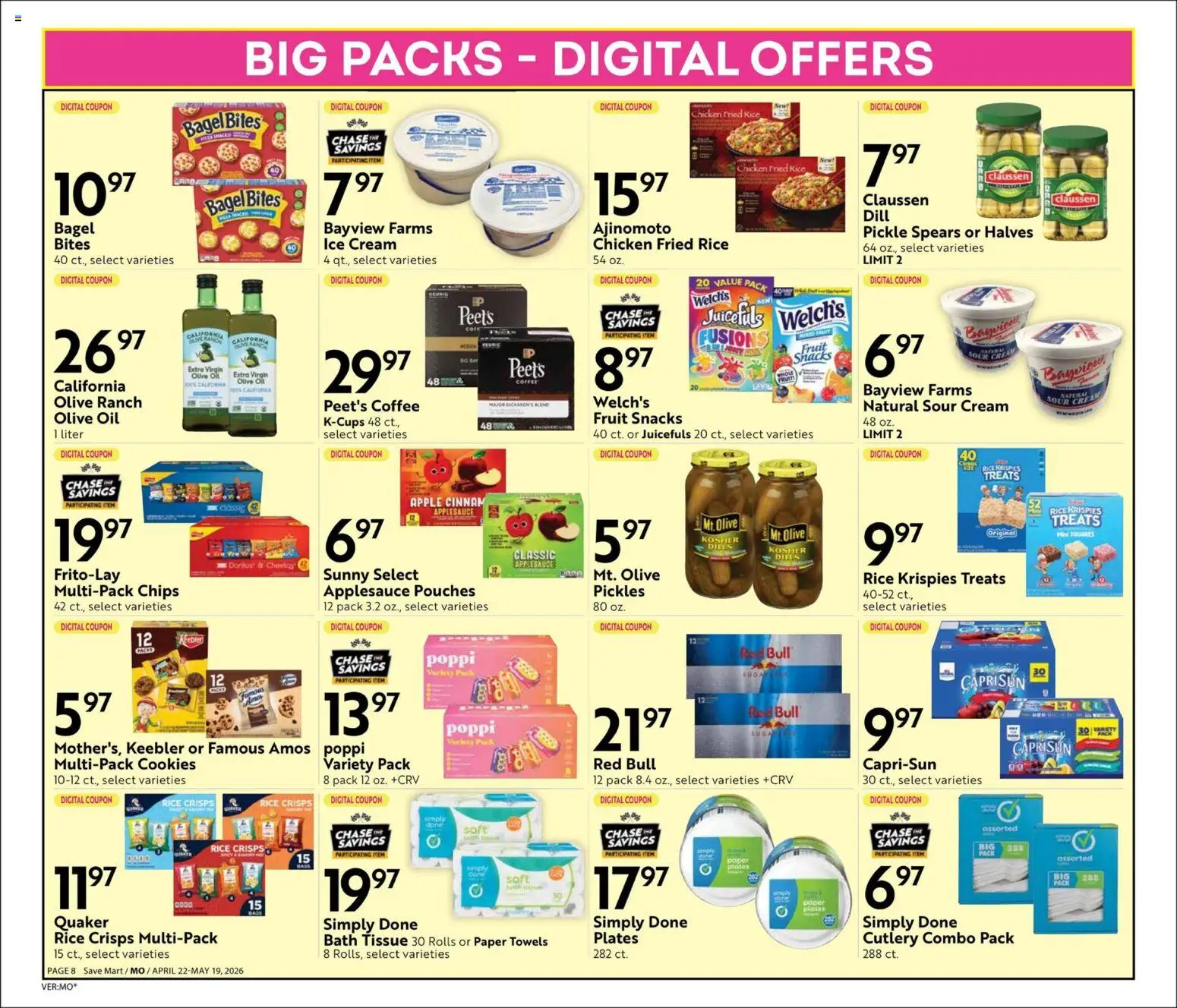 Save Mart Big Book of Savings - valid from 22.04.2026 | Page: 8 | Products: Oil, Coffee, Sour cream, Ice cream