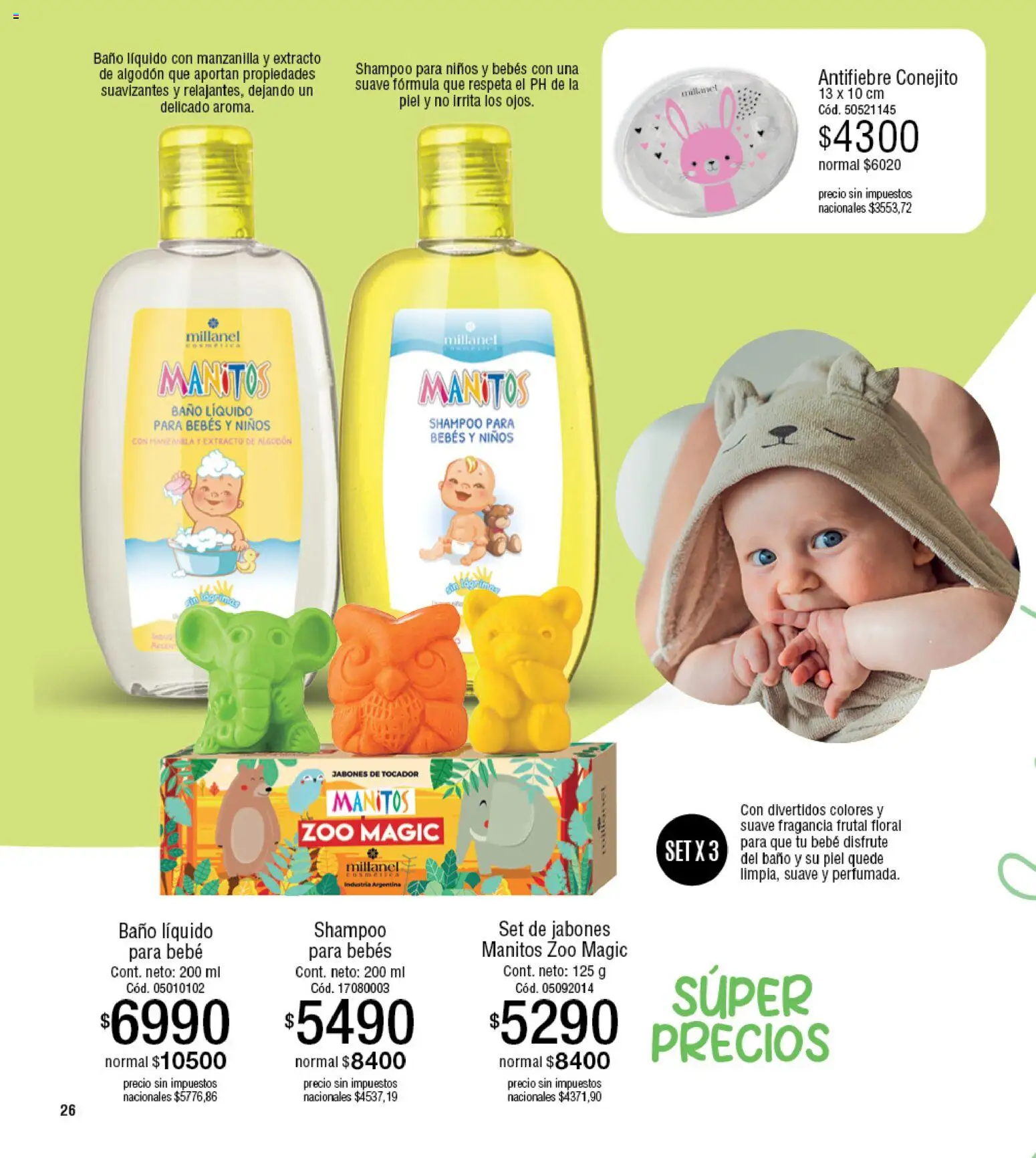 Millanel - Catálogo │ válido desde el 20/07/2026 | Página: 26 | Productos: Shampoo para niños, Algodón, Baño, Shampoo