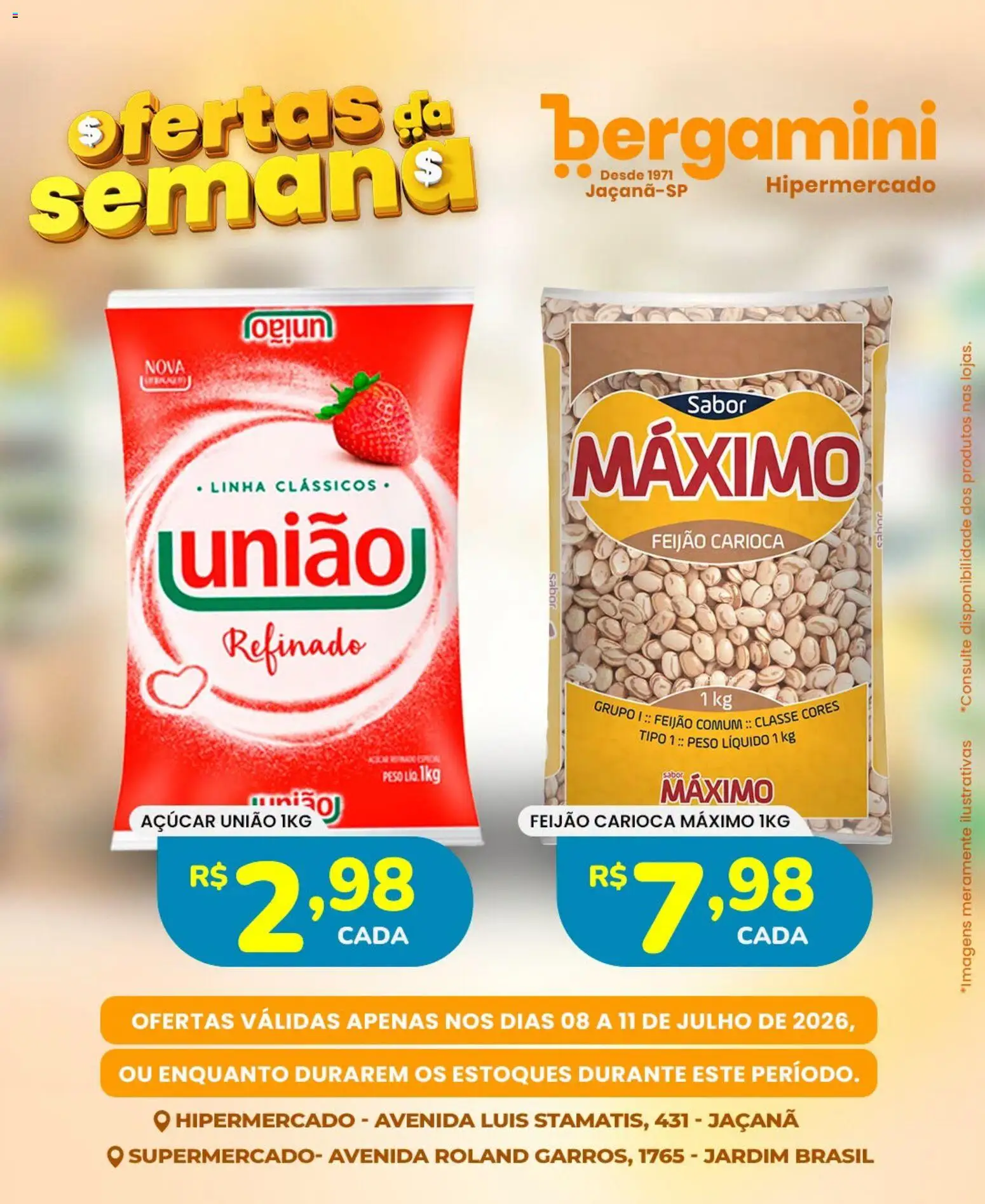 Supermercado Bergamini Folheto - válido de 08/07/2026 | Página: 5 | Produtos: Feijão, Açúcar