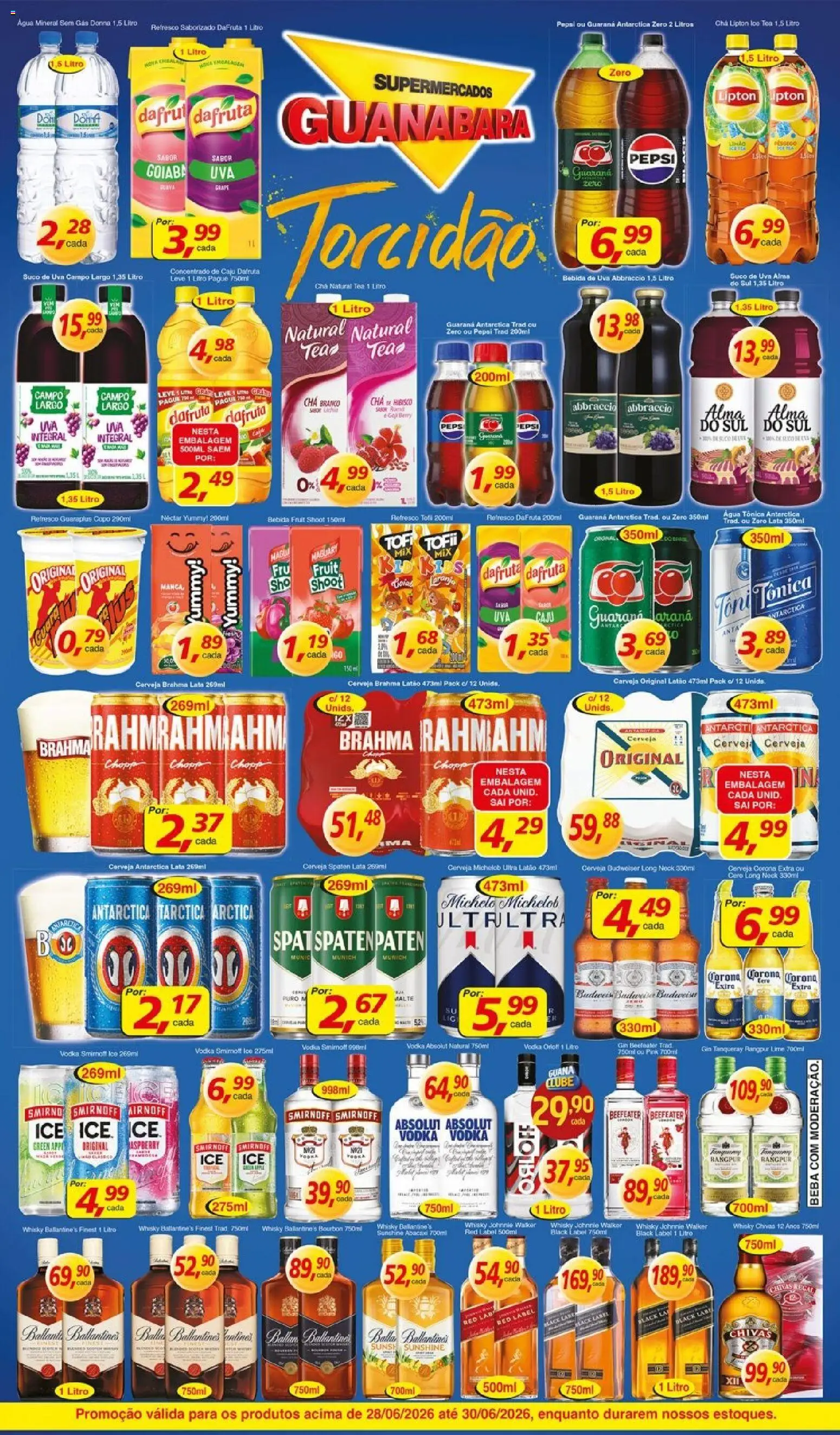 Supermercados Guanabara Folheto - válido de 28/06/2026 | Página: 12 | Produtos: Caju, Refresco, Chá, Guaraplus