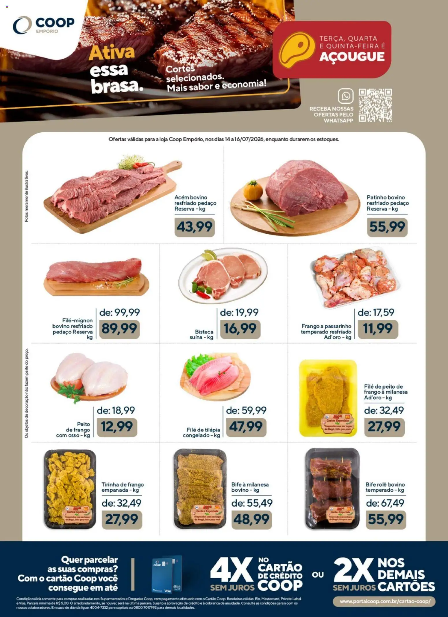 Coop Folheto - válido de 14/07/2026 | Página: 2 | Produtos: Tilápia, Frango, Filé de tilápia, Peito de frango