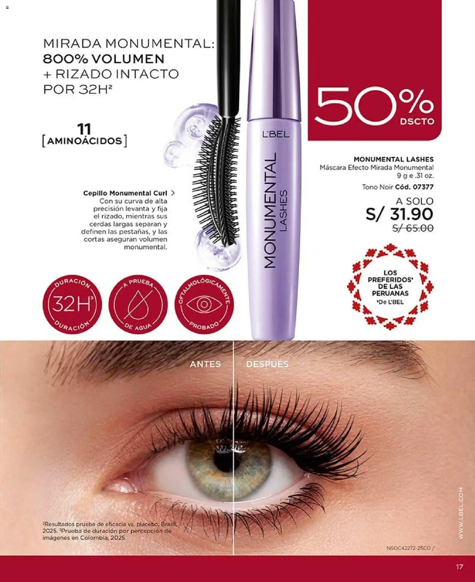 Catálogo L'Bel válido desde 20/06/2026 | Página: 17 | Productos: Máscara