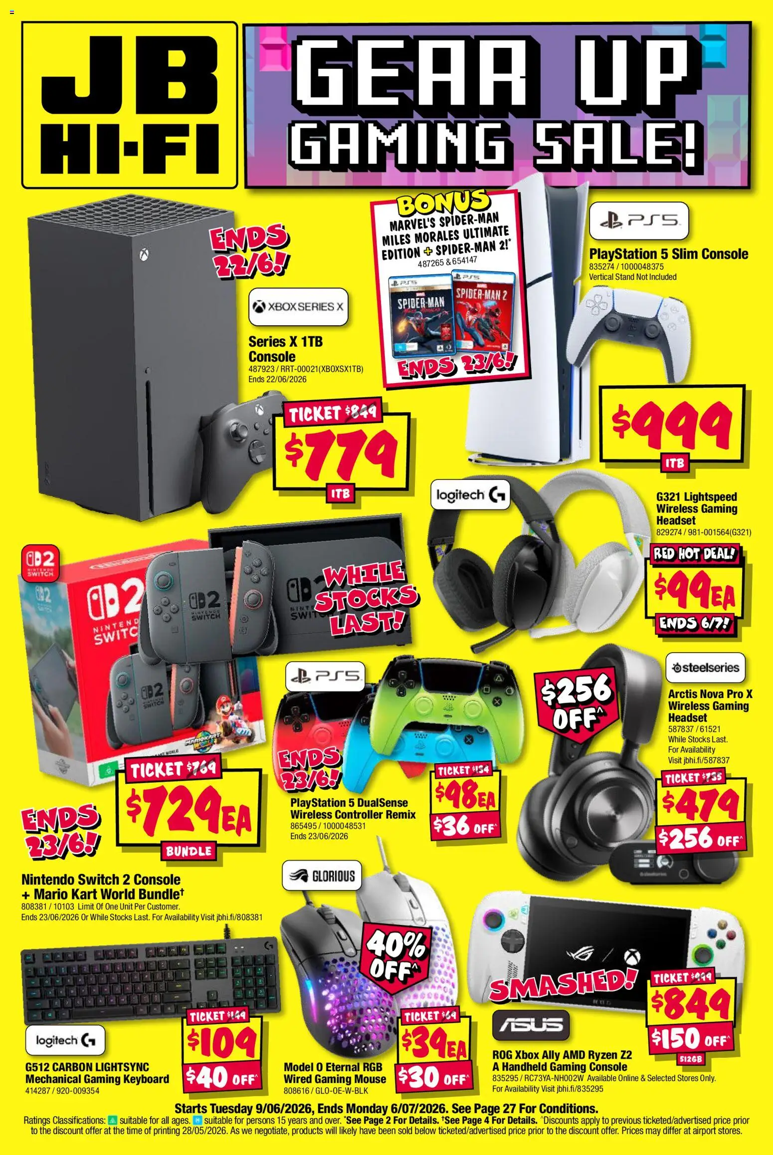 JB Hi-Fi catalogue - valid from 09.06.2026 | Page: 1 | Products: Controller, Headset, Playstation, Xbox