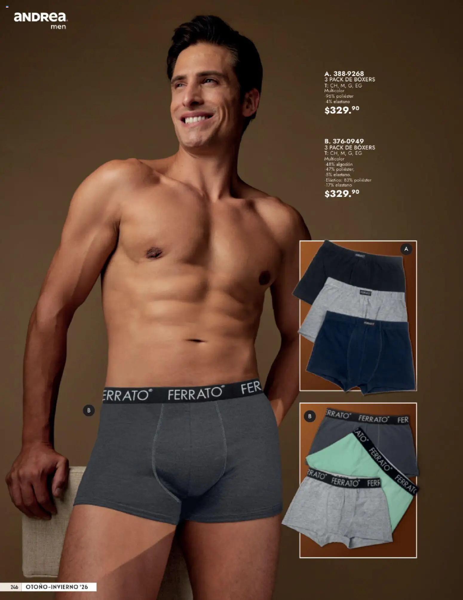 Nuevas ofertas de Andrea válidas en toda la República Mexicana desde el 23/08/2026. ¡Encuentra las mejores ofertas en Andrea catálogo Vestir Caballero! | Página: 88 | Productos: Boxers, Algodón