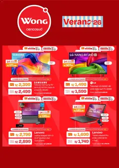 Vista previa de folleto Wong catálogo de la Wong válido desde 24/08/2026 | Página: 4 | Productos: Televisor, Laptop