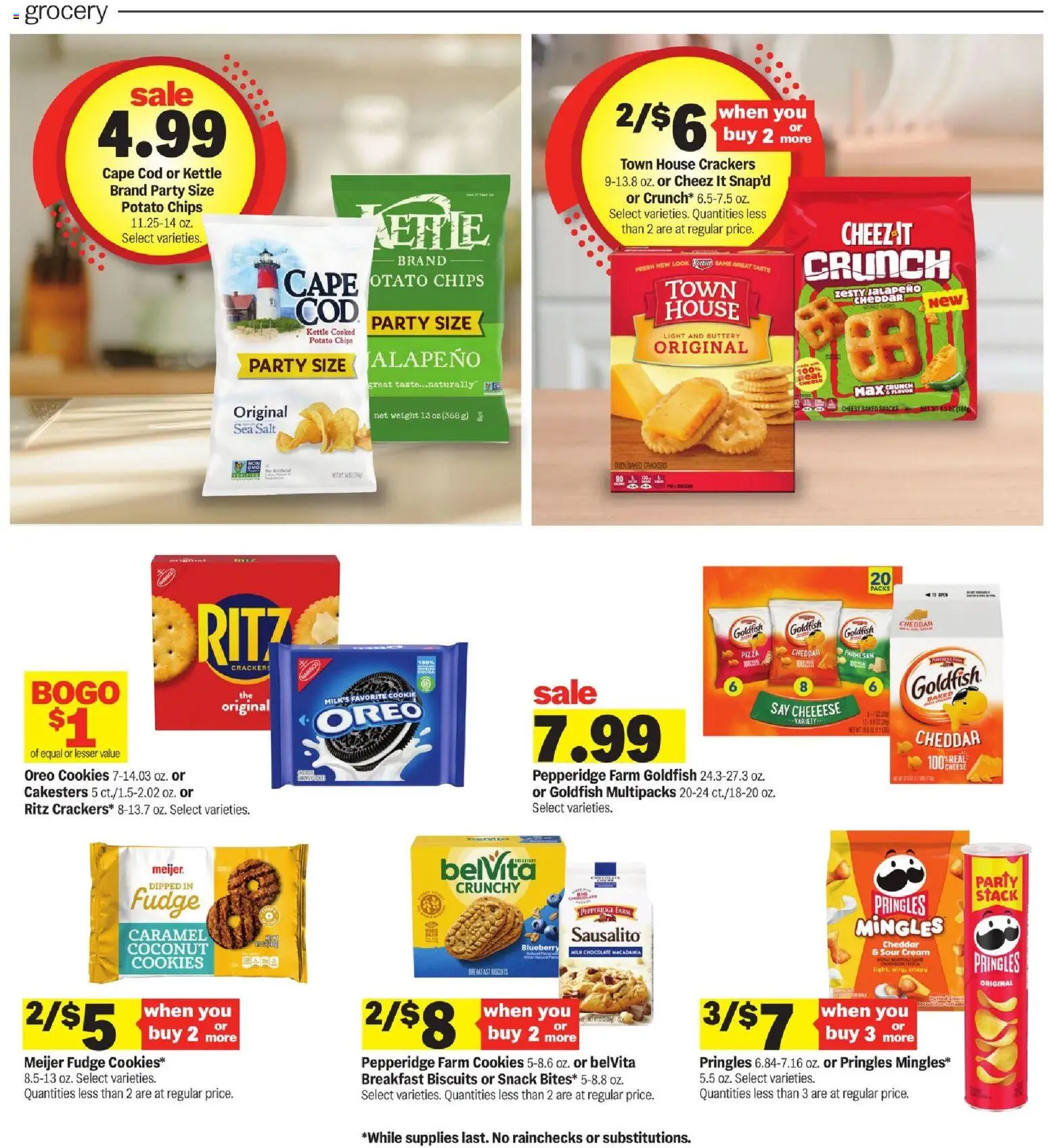 Meijer Weekly Ad - valid from 15.04.2026 | Page: 11 | Products: Cheese, Chips, Cookies, Salt