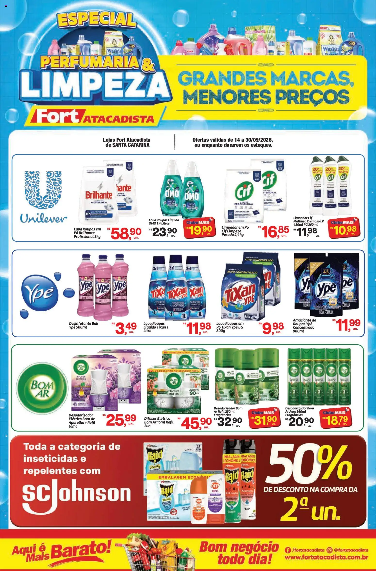 Fort Atacadista Folheto - válido de 14/09/2026 | Página: 1 | Produtos: Pó, Amaciante de roupas, Amaciante, Desinfetante