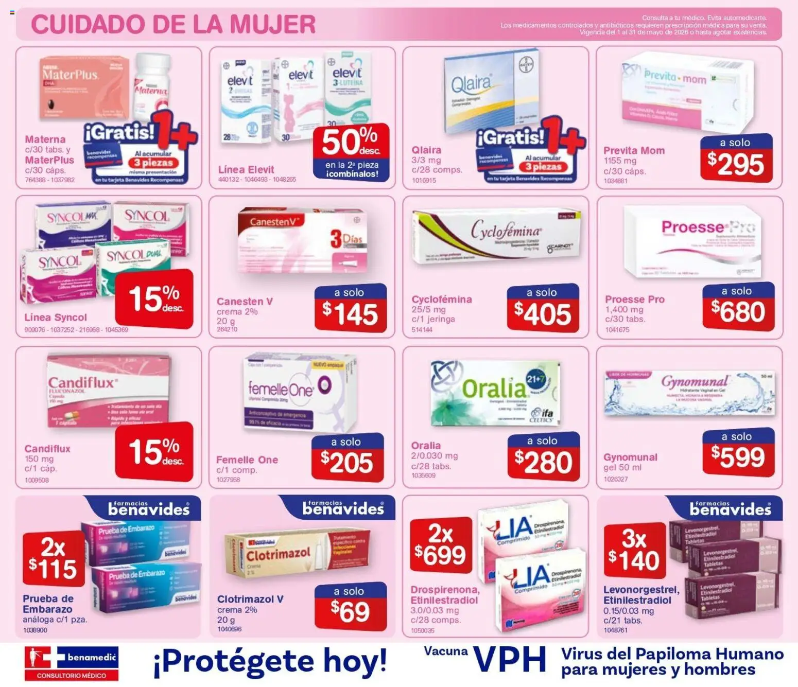 Nuevas ofertas de Farmacia Benavides válidas en toda la República Mexicana desde el 01.05.2026. ¡Encuentra las mejores ofertas en Farmacia Benavides catálogo! | Página: 4 | Productos: Crema, Tablet